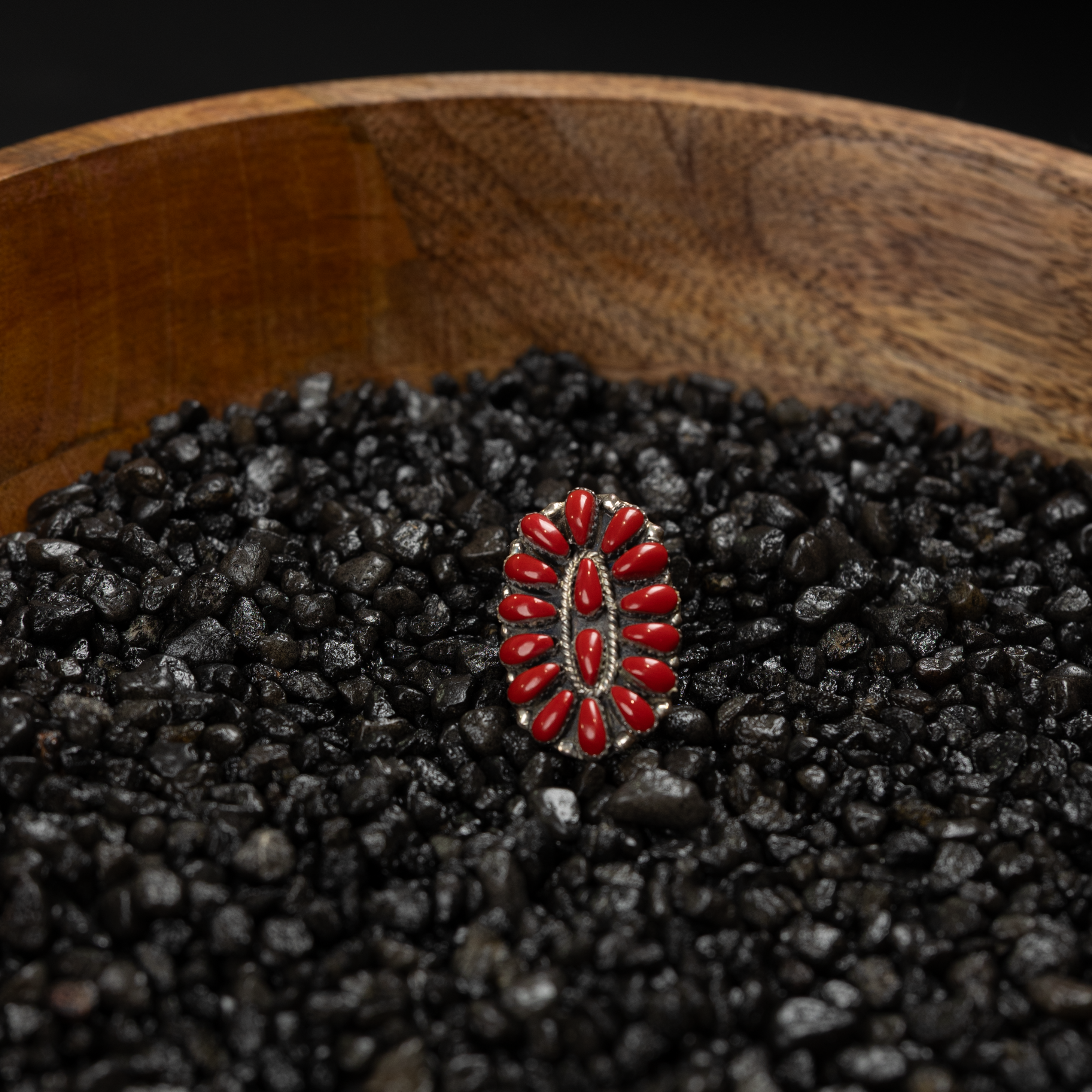 Women's Gallup Red Coral Cluster Ring
