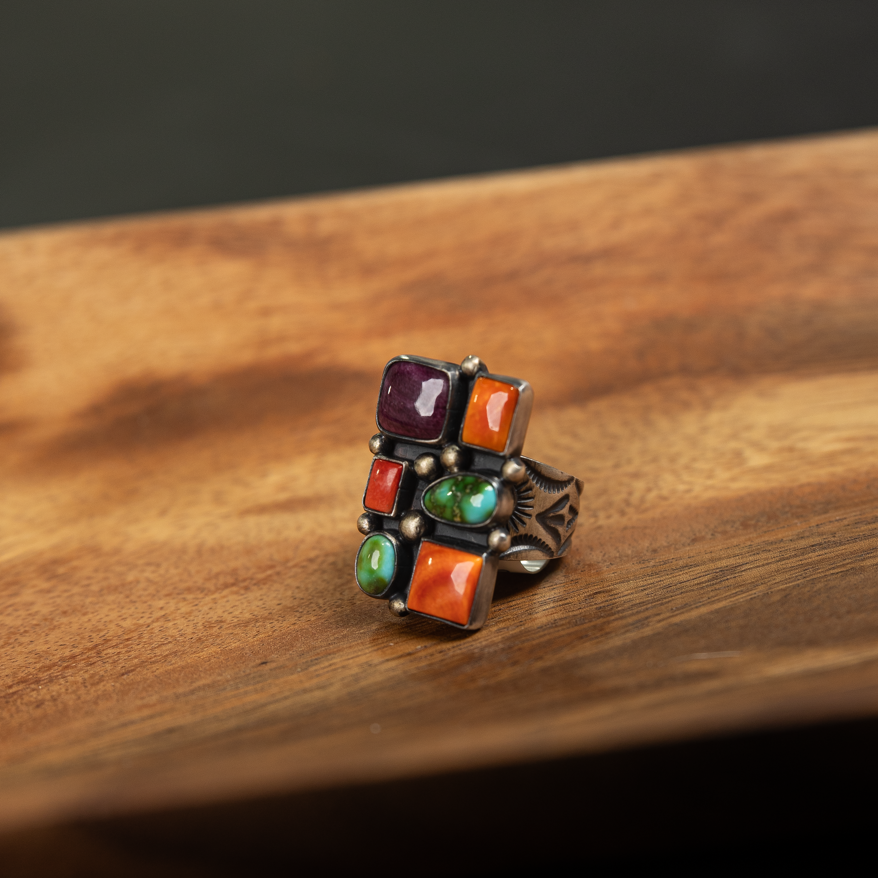 Women's Alzuni Handmade Multicolor Adjustable Ring R925MULT-22
