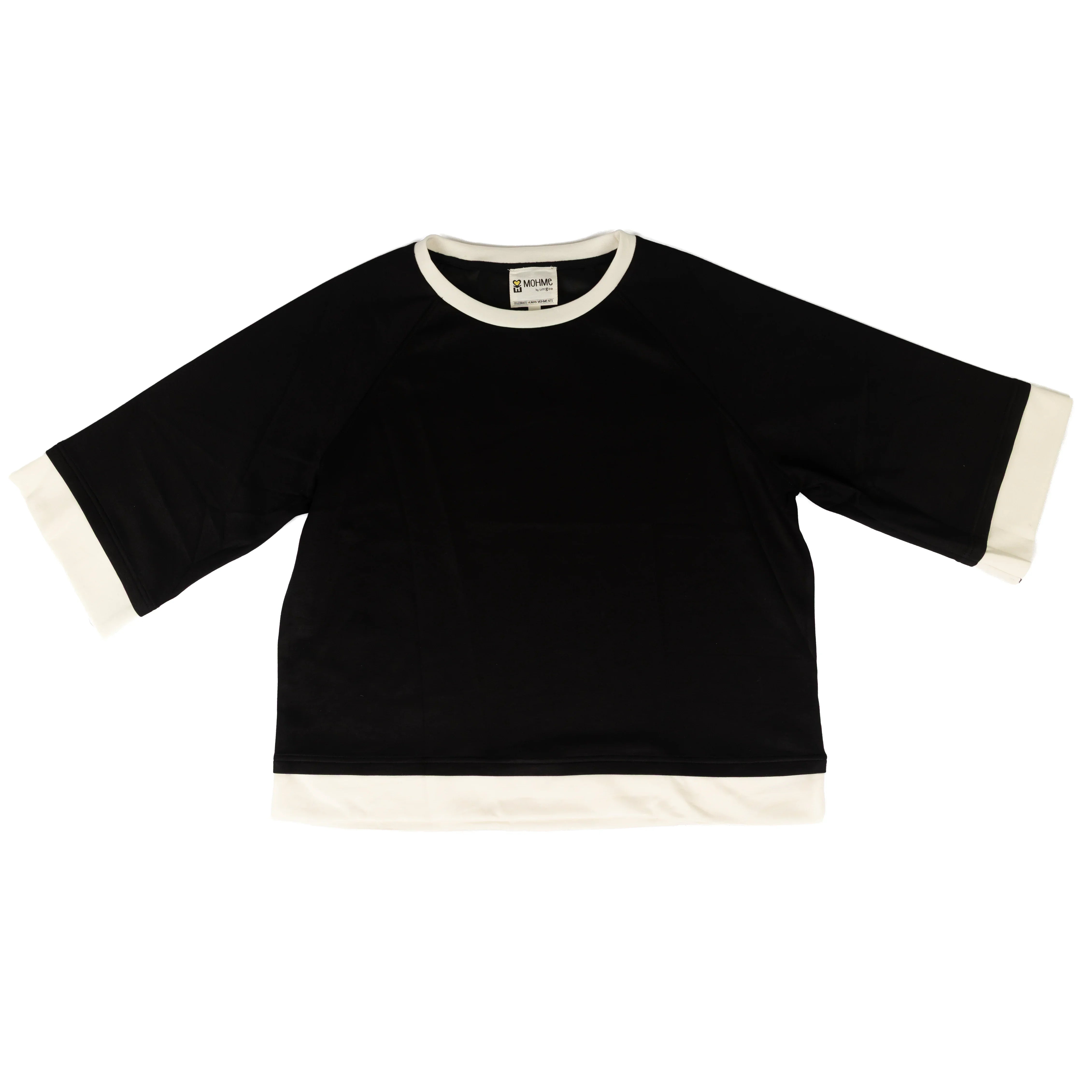 Umgee Women's 1/2 Sleeve Top with Cream Trim