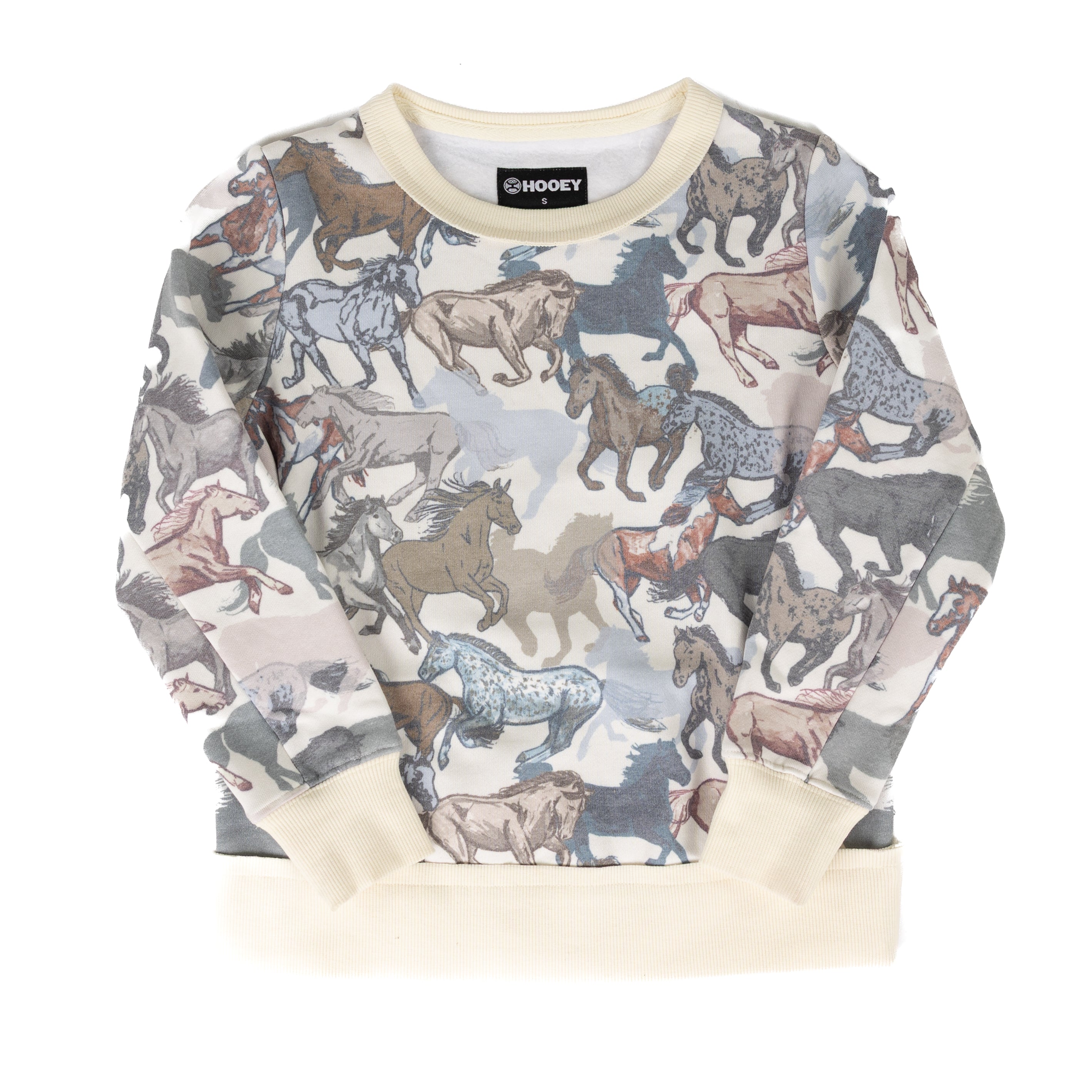 Hooey Girl's Long Sleeve Stallion Crew Neck Sweatshirt HH2603PR-Y