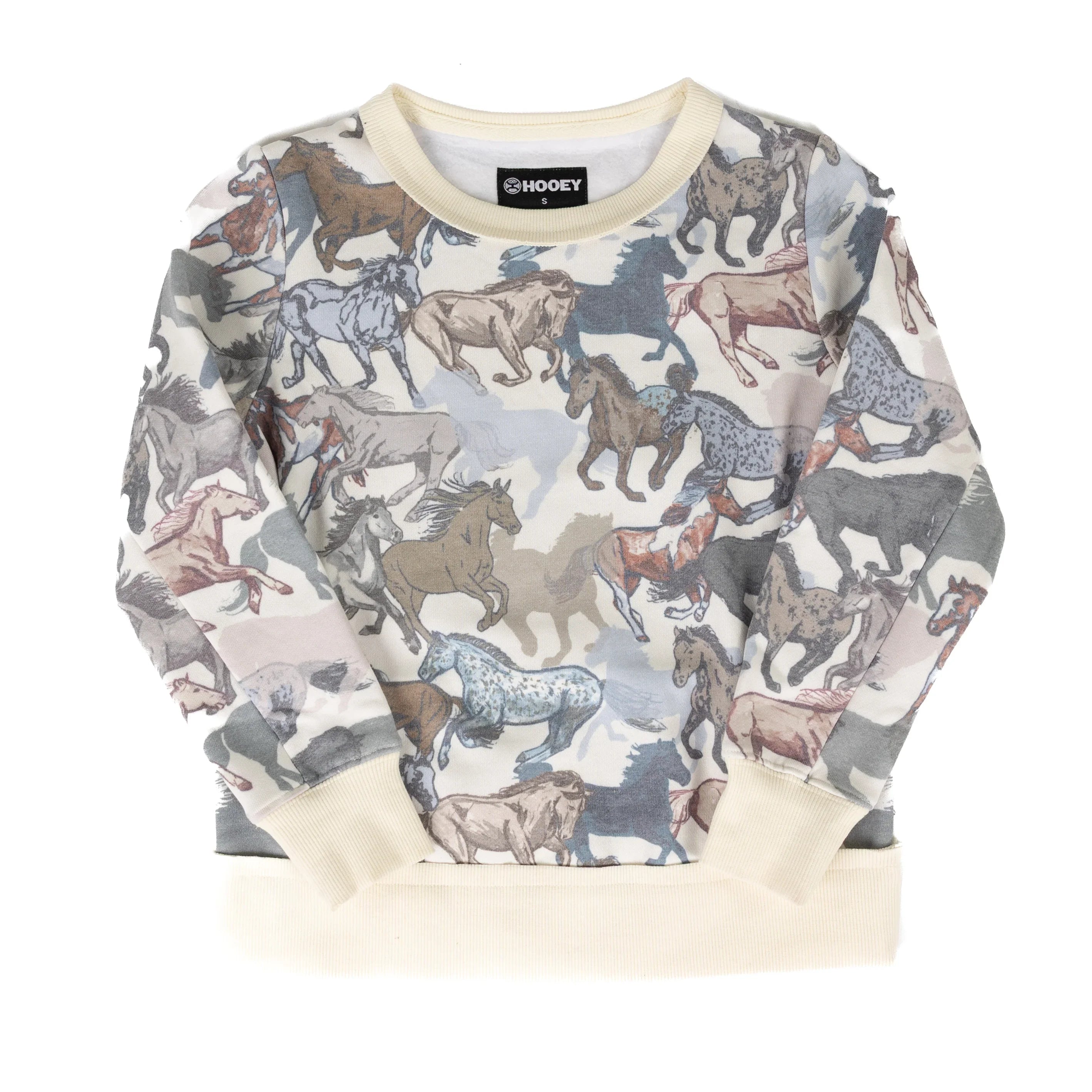 Hooey Girl's Long Sleeve Stallion Crew Neck Sweatshirt HH2603PR-Y