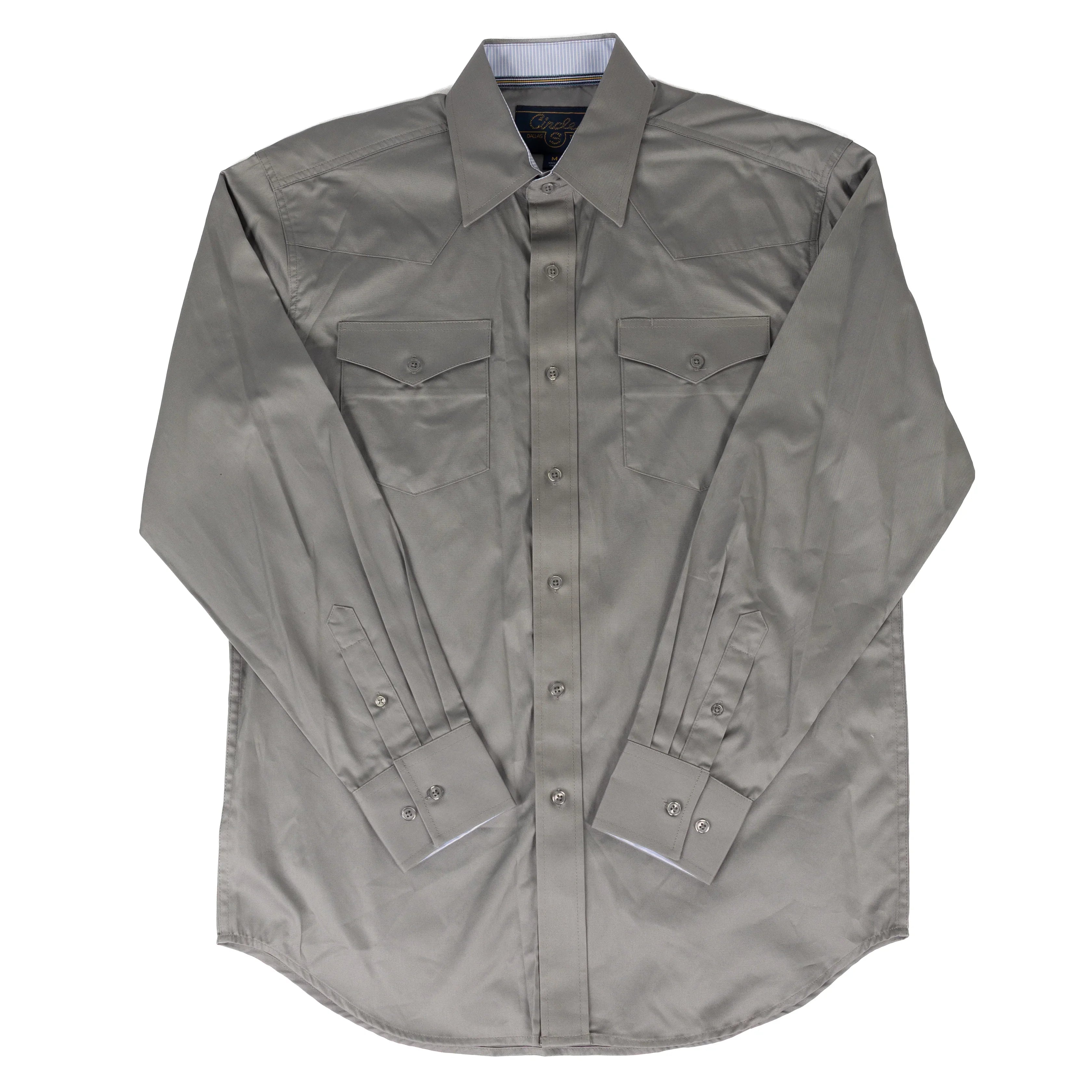 Circle S Men's Gray Long Sleeve Button Up Dress Shirt CSB1000-49