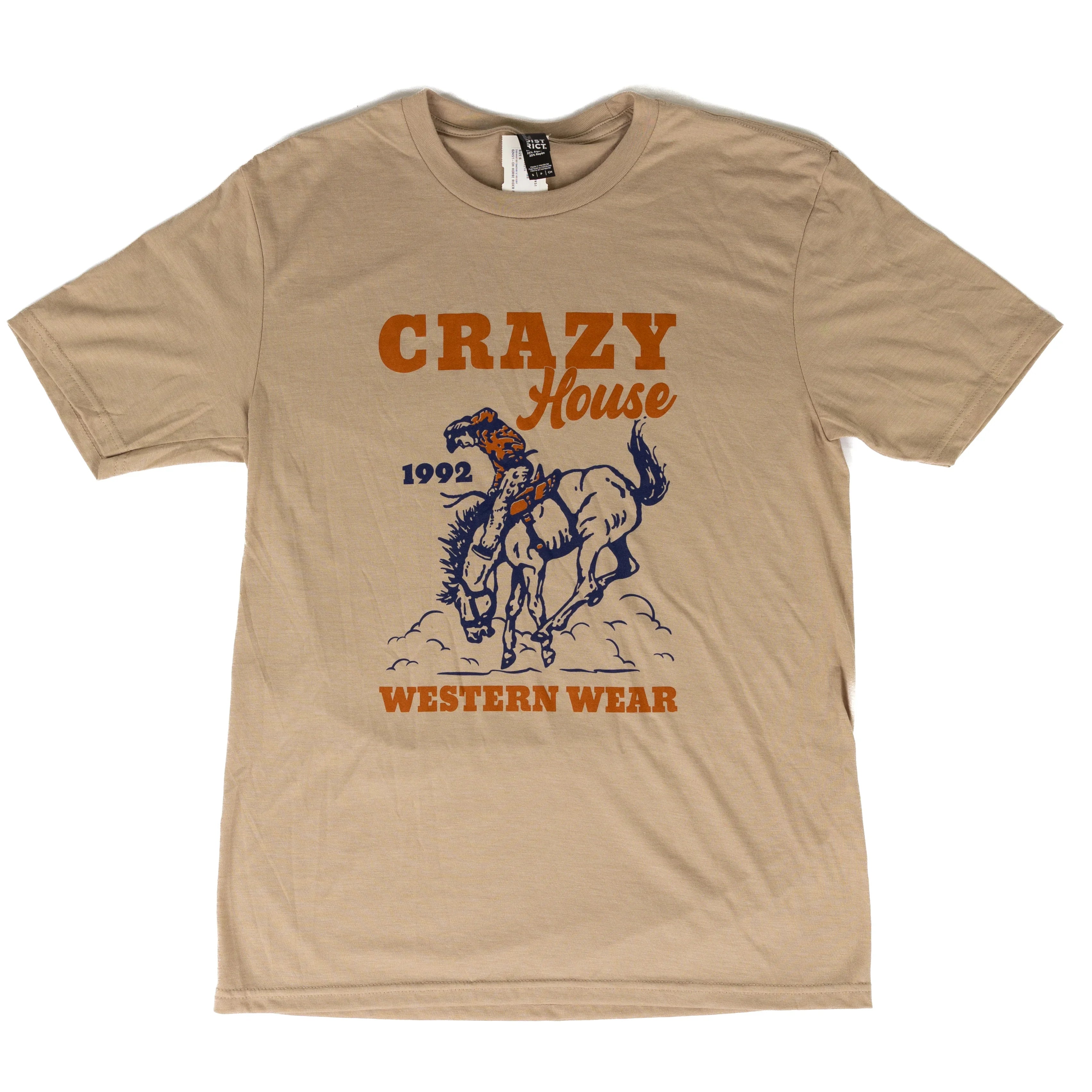 Crazy House Tan Short Sleeve Bronc Rider T-shirt