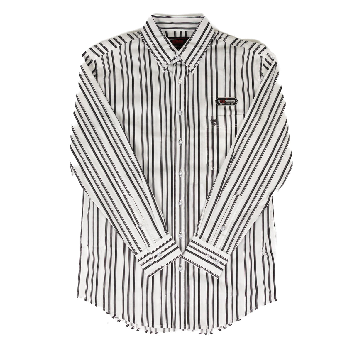 Rock and Roll Men's Gray Striped Long Sleeve Button Up BMB2S09423