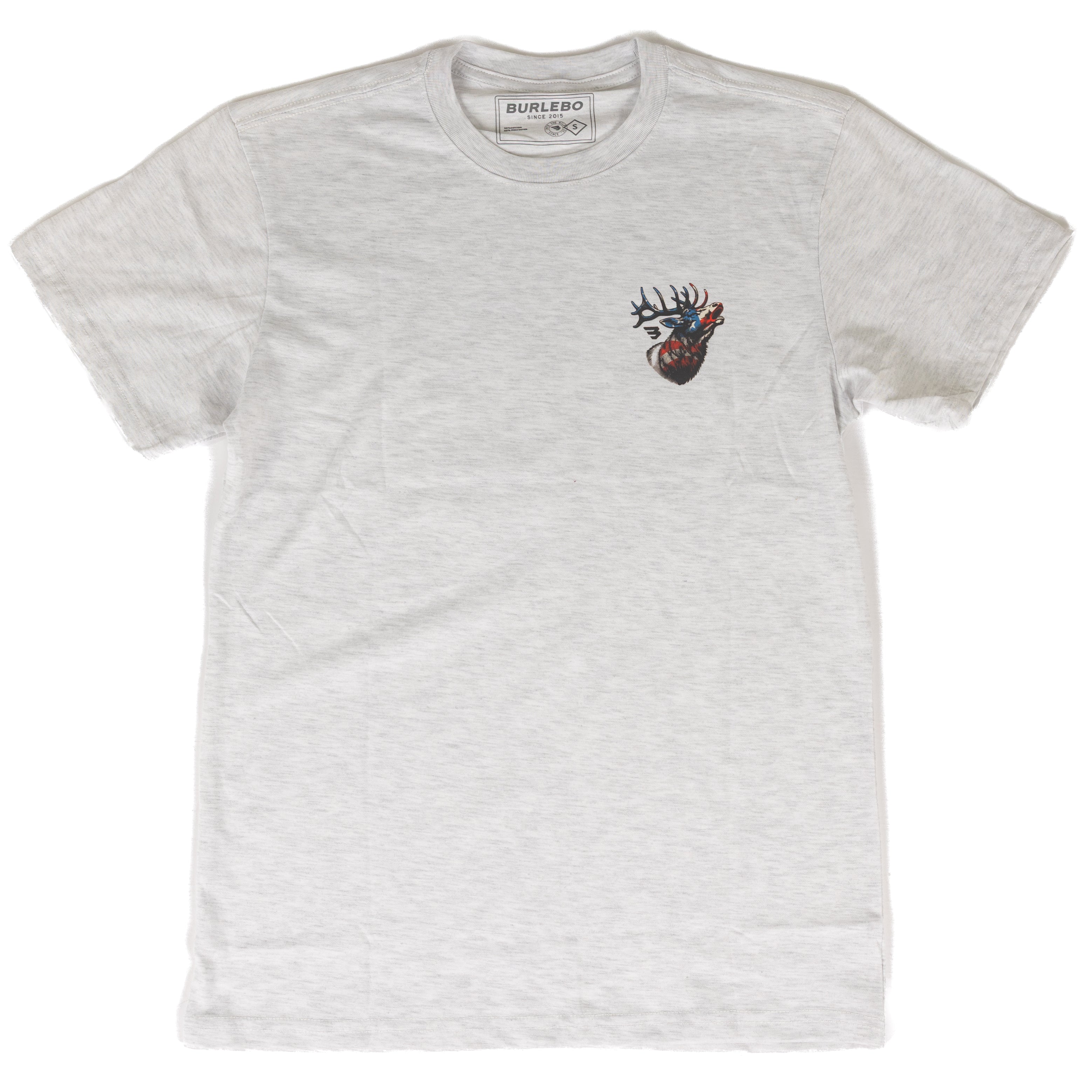 Burlebo Men's Ash Gray American Elk Short Sleeve Tee SST-AMELK-AG