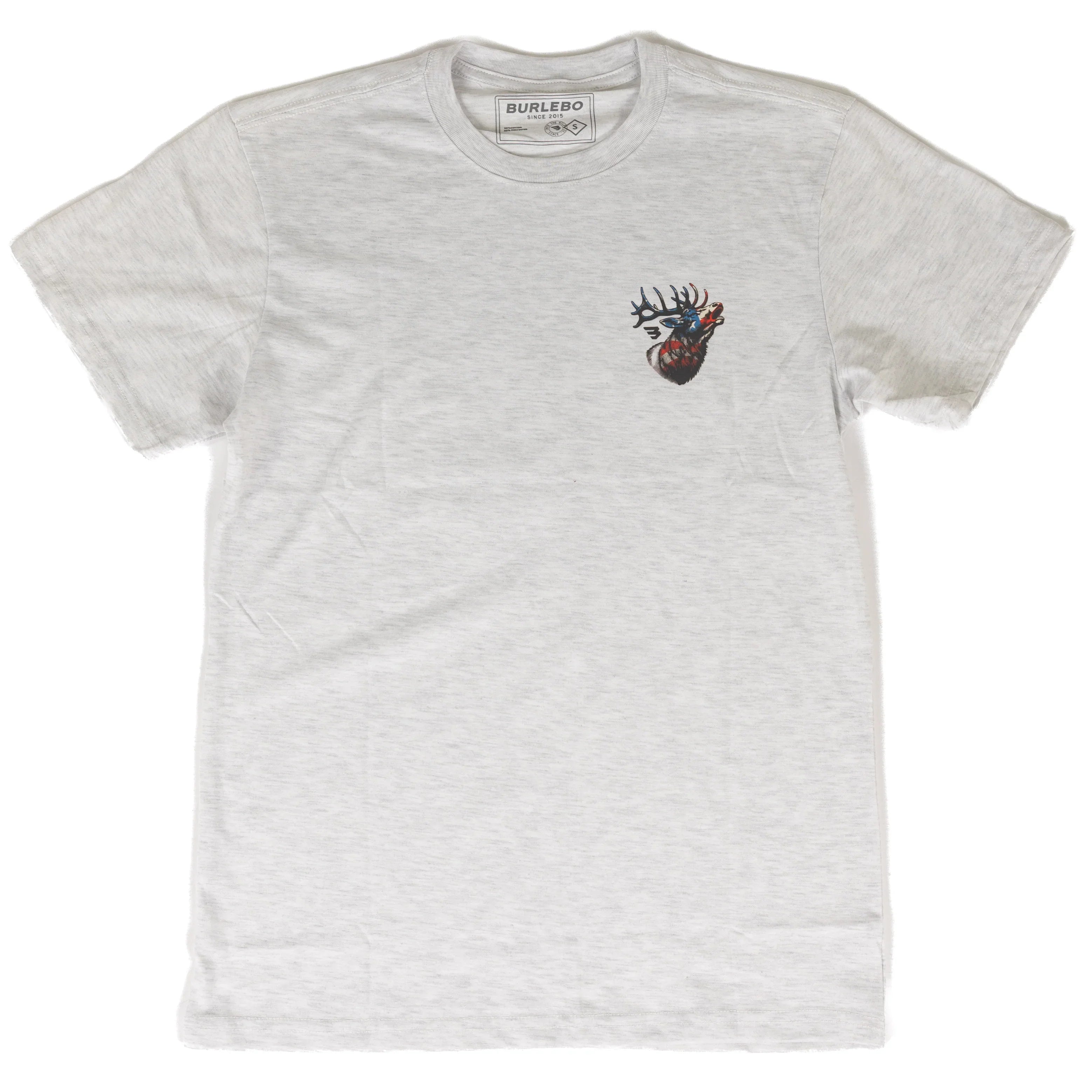 Burlebo Men's Ash Gray American Elk Short Sleeve Tee SST-AMELK-AG