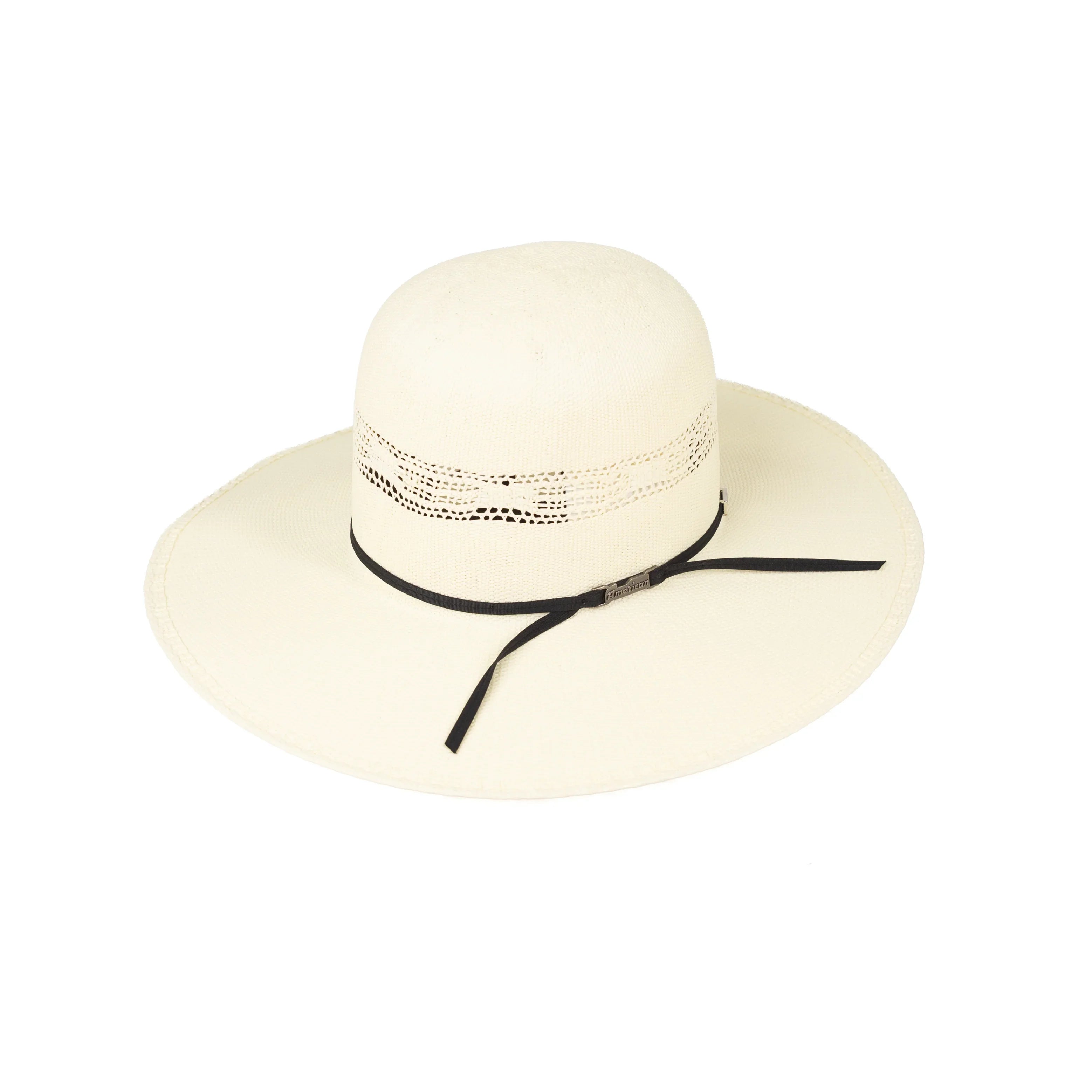 American Hat Company 650 4.25" Bangora Straw Hat - Long Oval