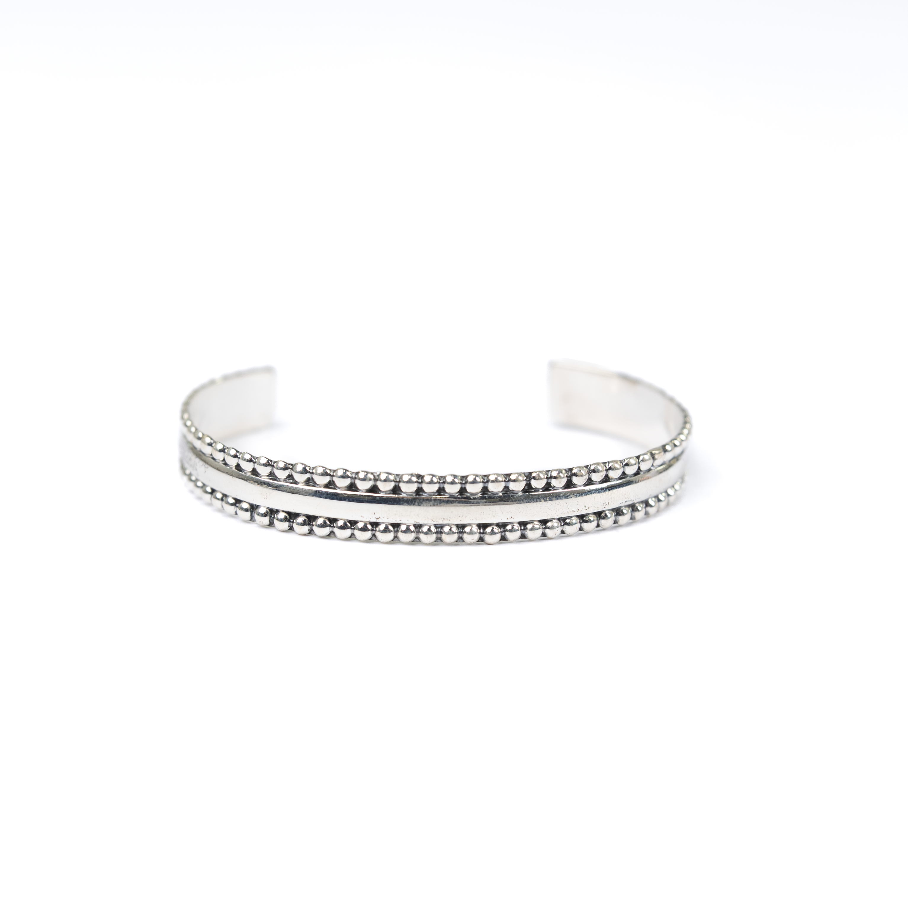 Women's Rhoda Double Ball Row Silver Cuff T4249