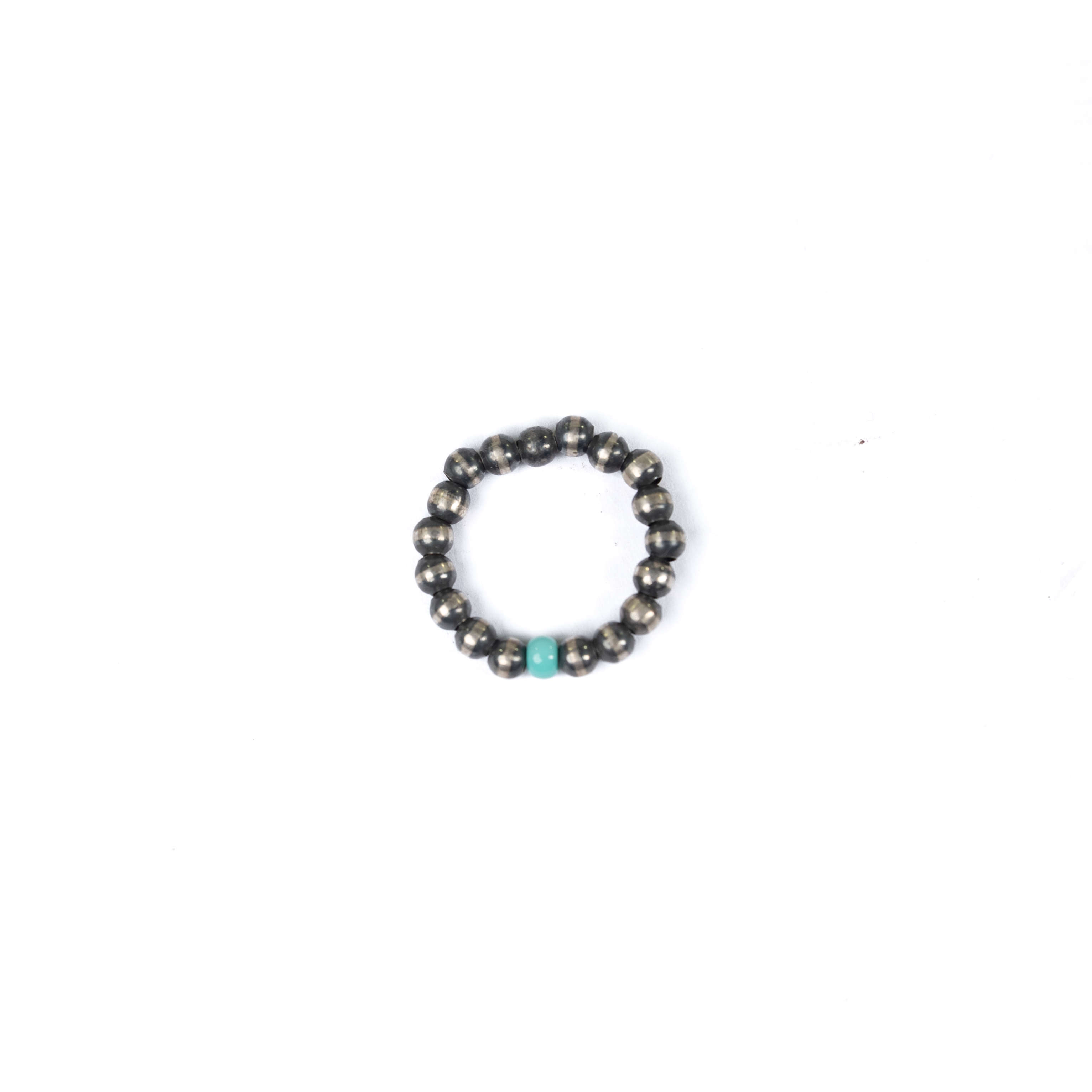 Women's Rhoda Handmade Navajo Pearl and Turquoise Stretch Ring