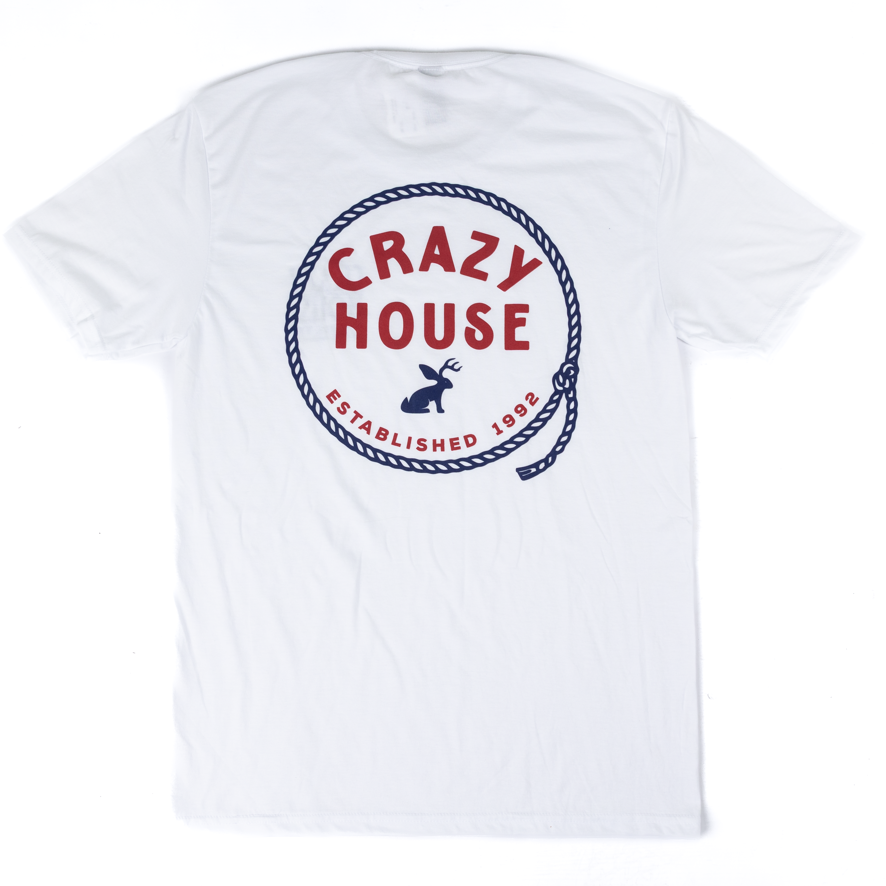 Crazy House Red White and Blue Rope and Jackalope Printed T-shirt