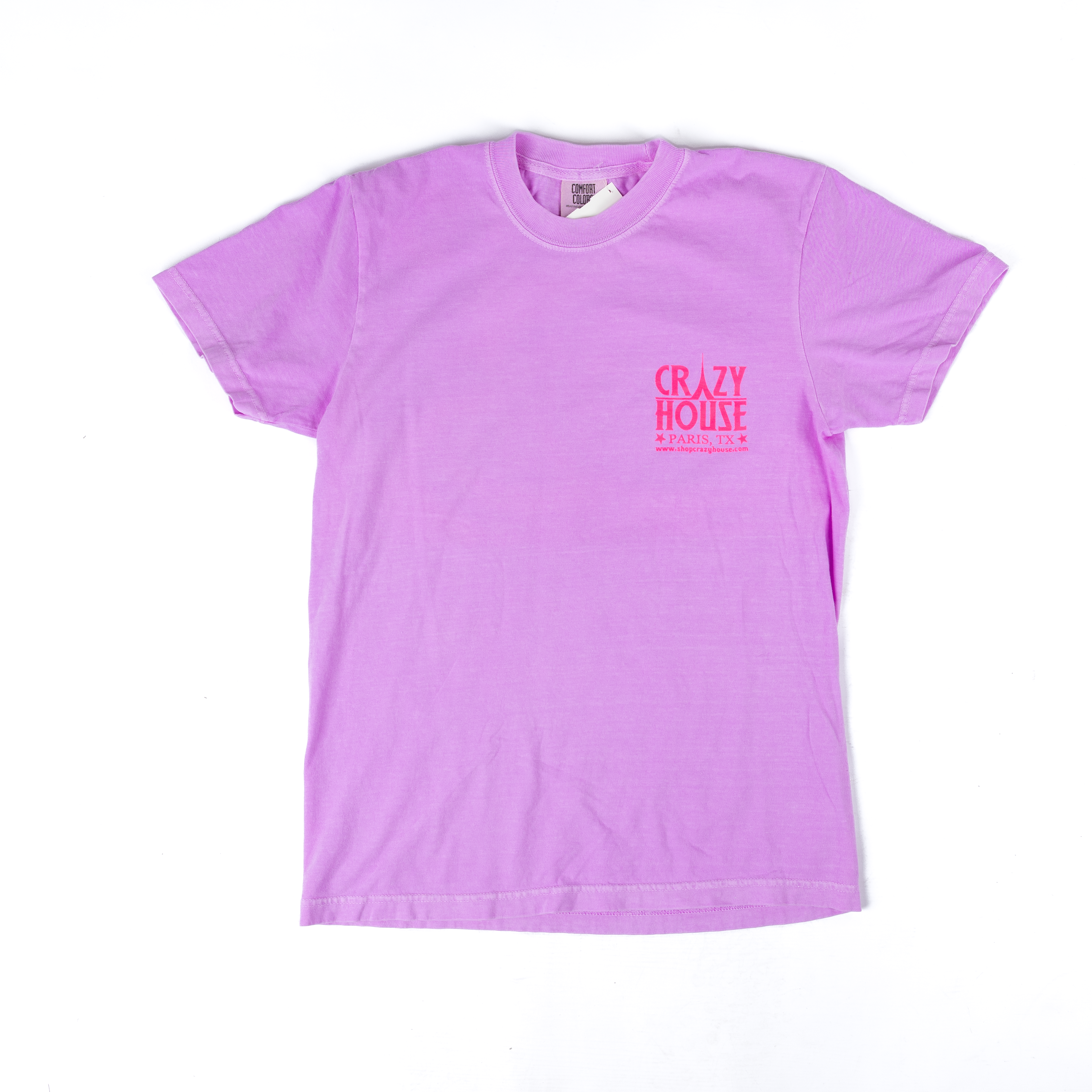Women's Crazy House Neon Violet Short Sleeve Desert Scene T-shirt