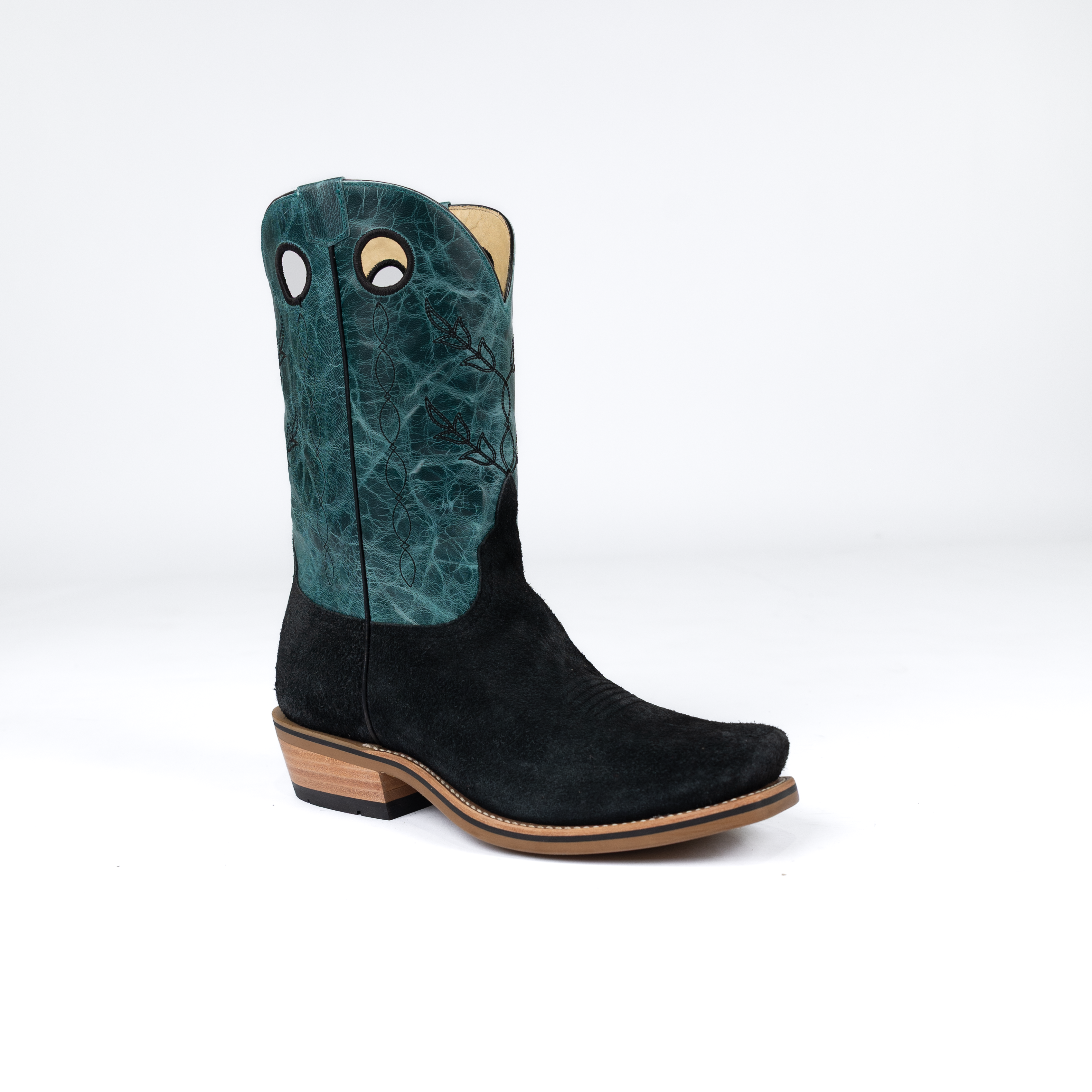GANONページ Men's Horsepower Top Hand High Noon Black Suede Cutter Toe Boots