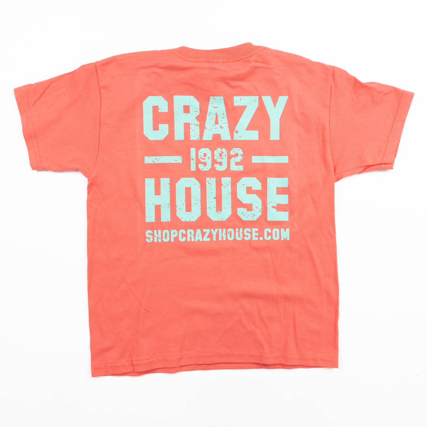 Youth Crazy House Coral and Mint Stacked T-shirt
