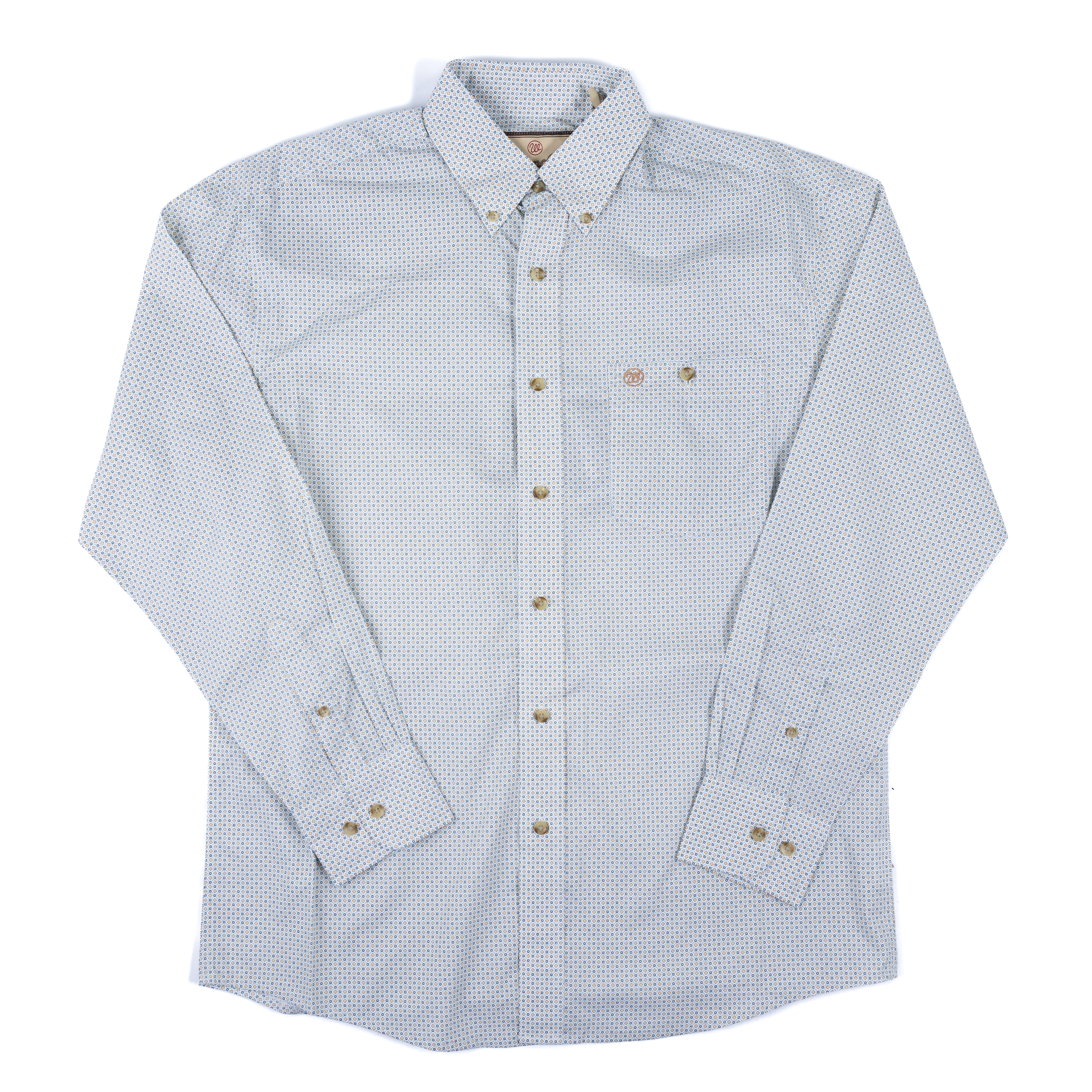 Men's Wrangler Relaxed Fit White Printed Button Up Shirt 112374625