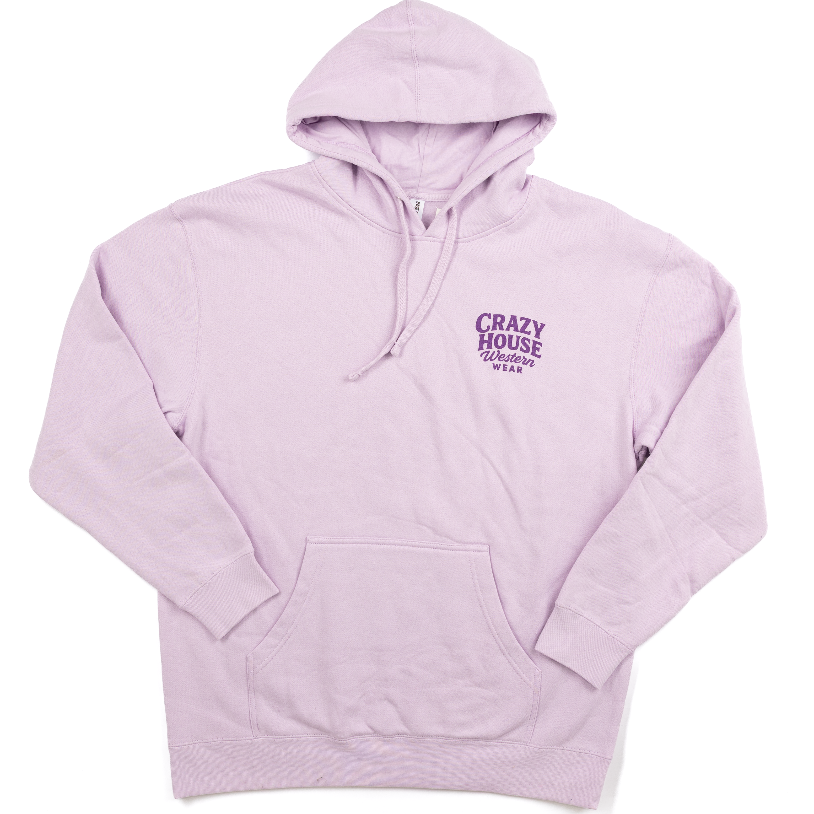 Crazy House Lavender Script Hoodie