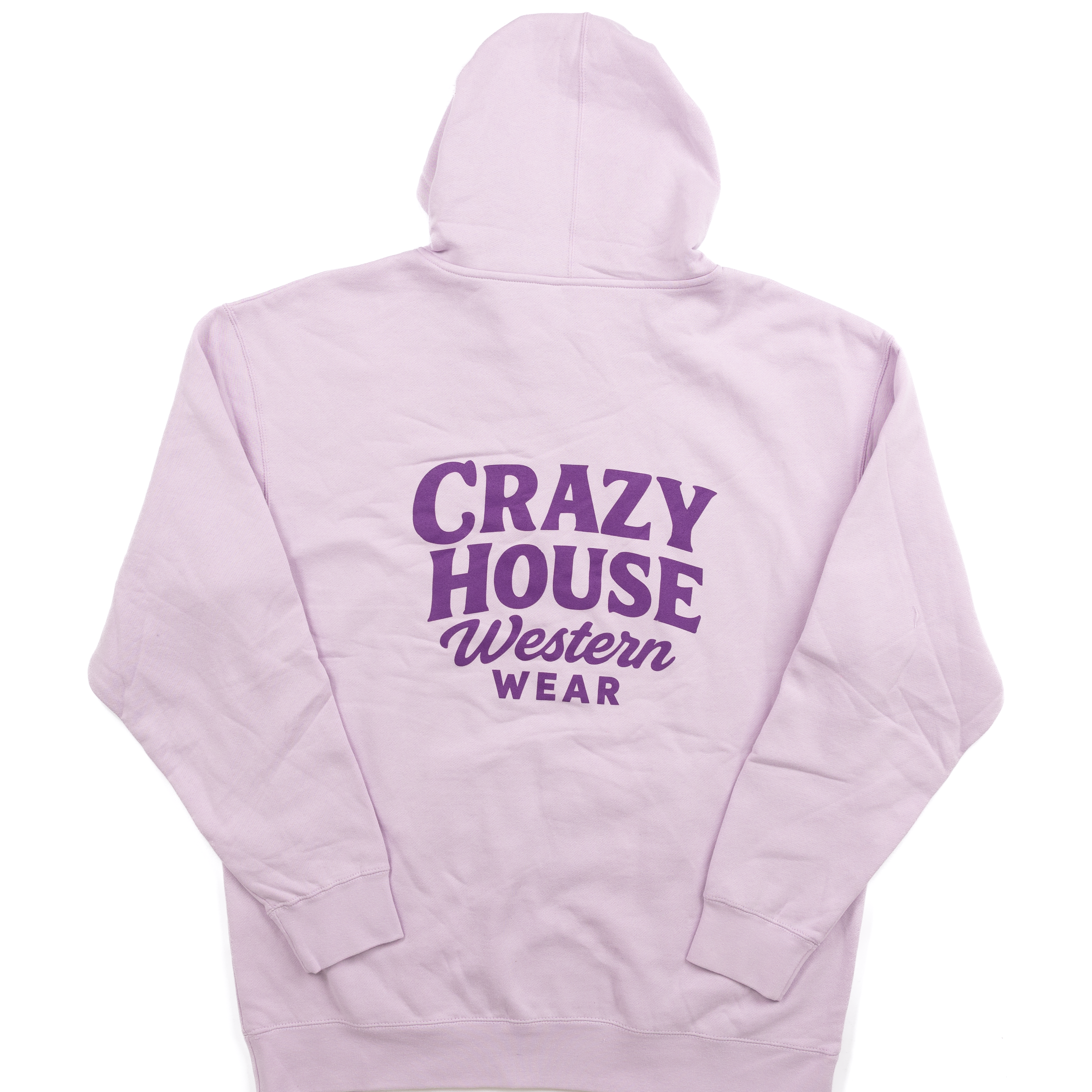 Crazy House Lavender Script Hoodie