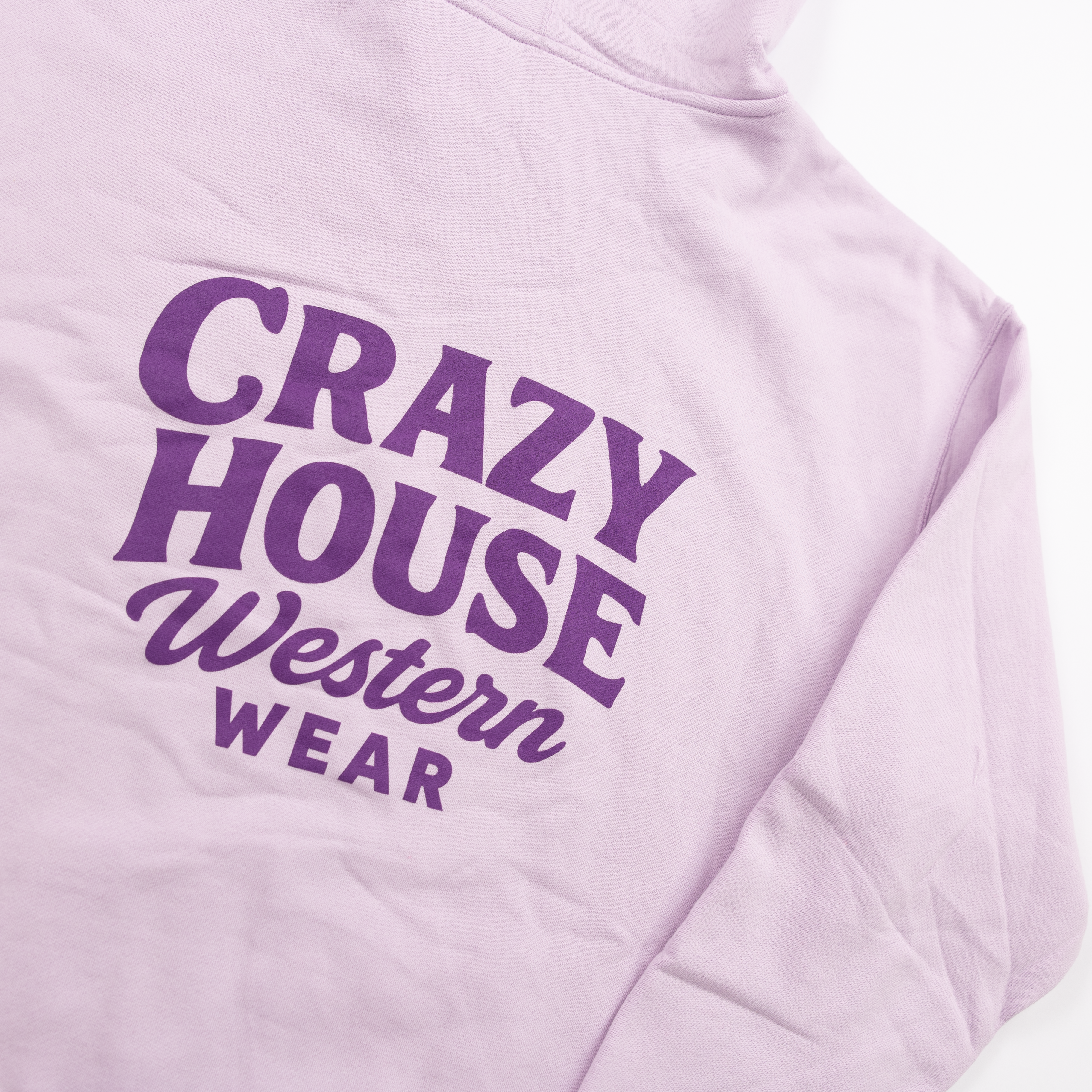 Crazy House Lavender Script Hoodie