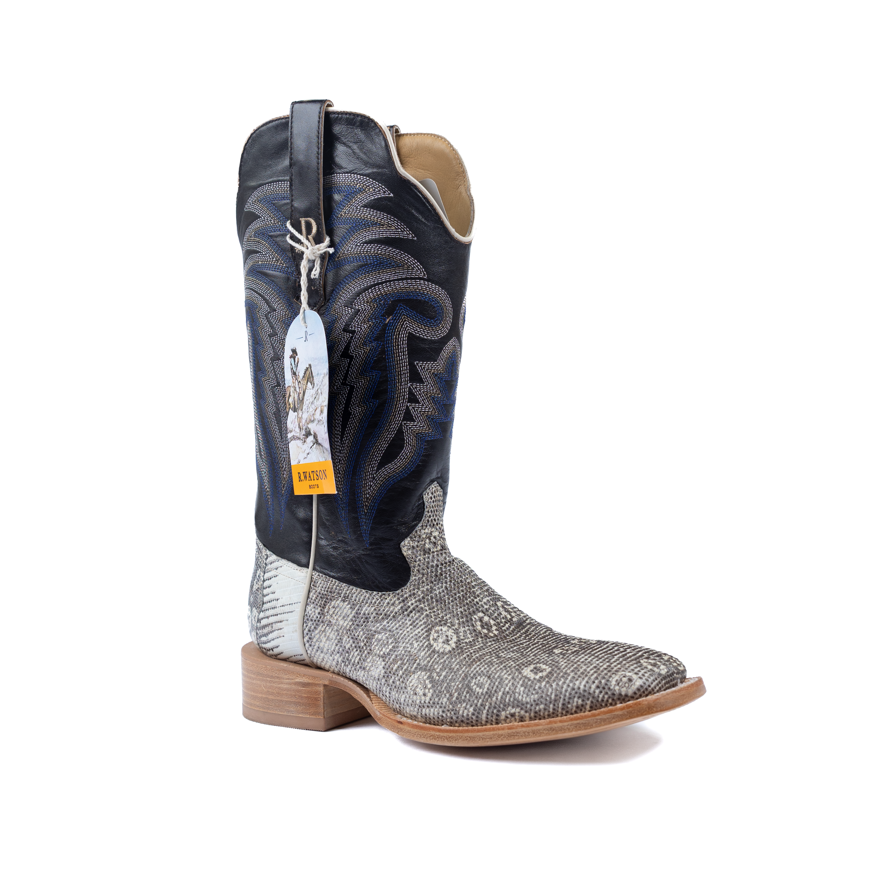 Men's R. Watson Natural Ringtail Lizard Wide Square Boots RW7900-2