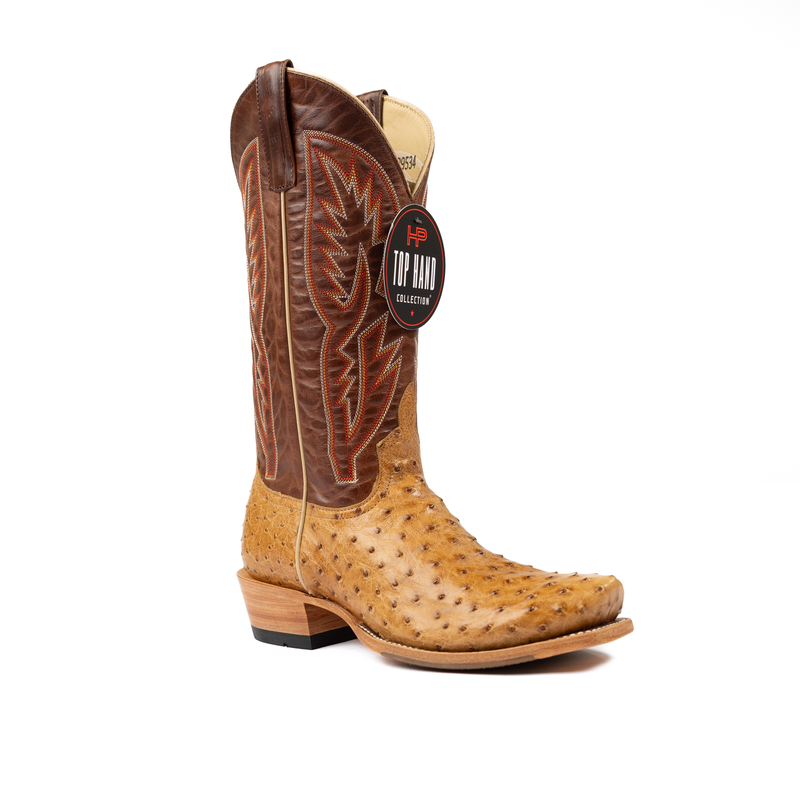 Men's Horse Power Top Hand Saddle Full Quill Ostrich with 13" Whiskey Vaquero Tops HP9534