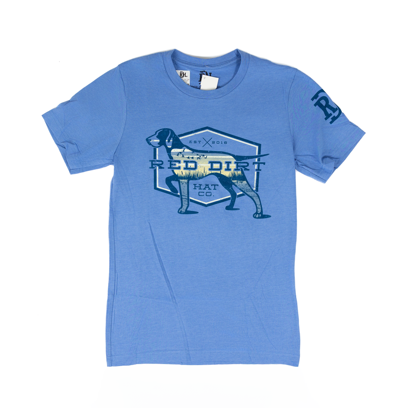 Men's Red Dirt Hat Co Pointer Blue T-shirt