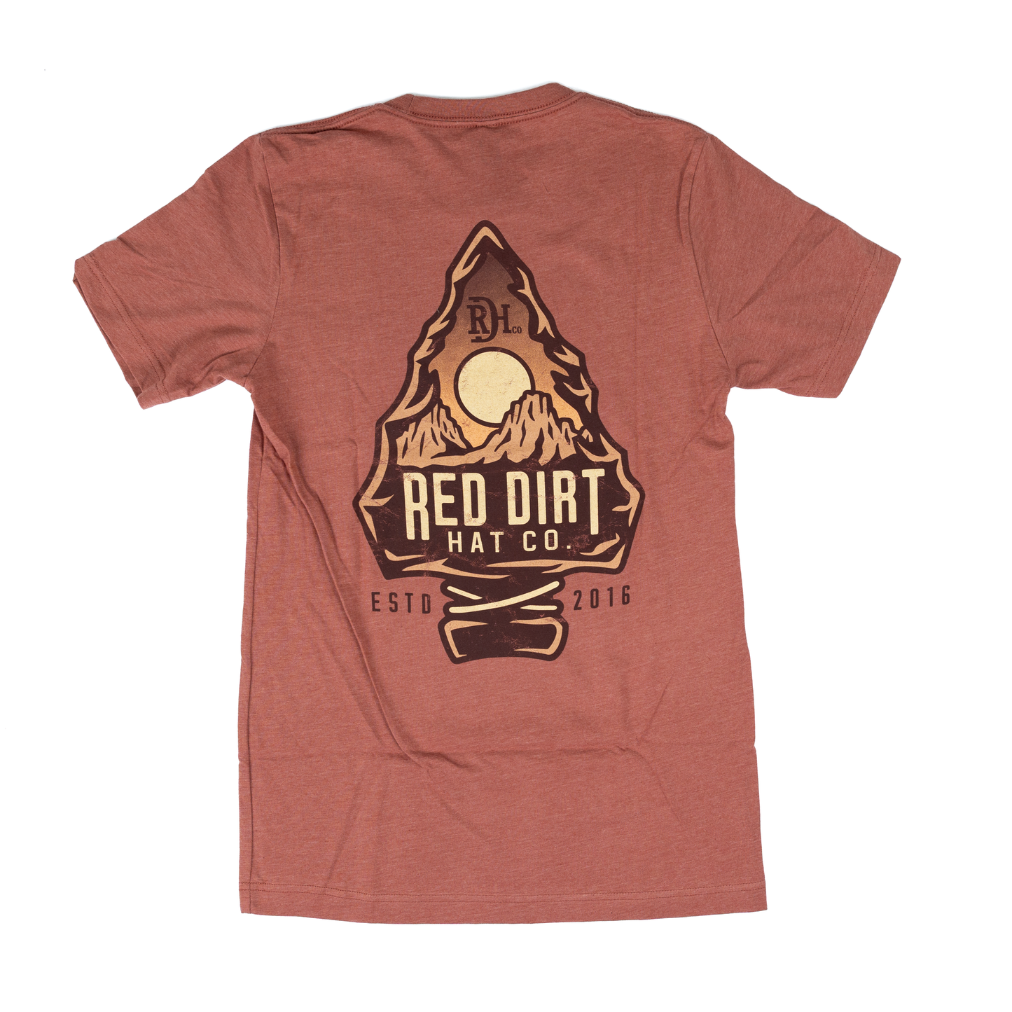 Men's Red Dirt Hat Co Sunset Peak Red T-shirt