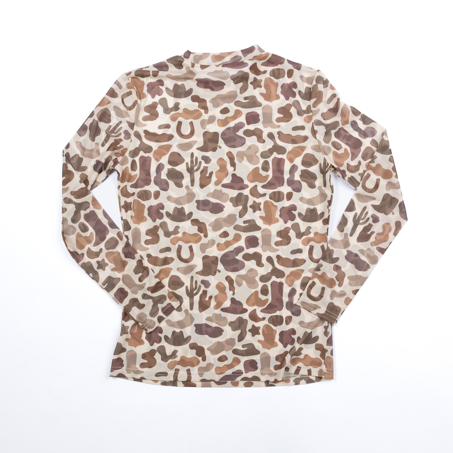 Women's Camo Long Sleeve Mesh Top
