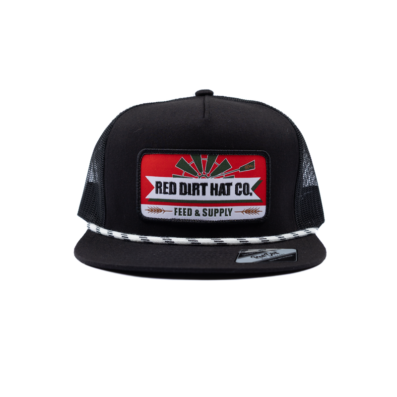 Men's Red Dirt Hat Co Black/Black Feeding Time Snapback RDHC-583