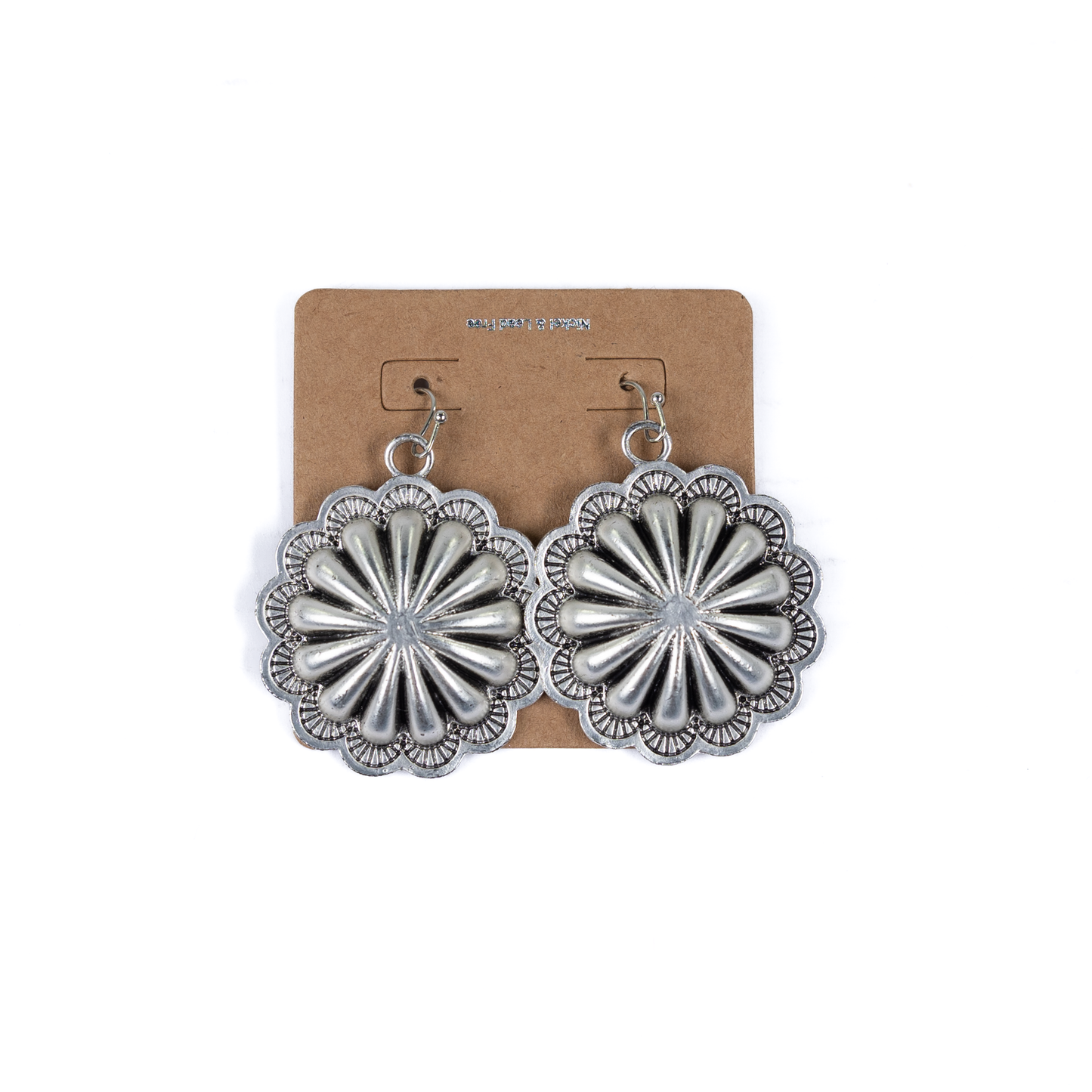 Women's Isac Silver Big Concho Hook Earrings 721992