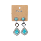 Women's Isac 3" Aztec Turquoise Post Earrings 723393