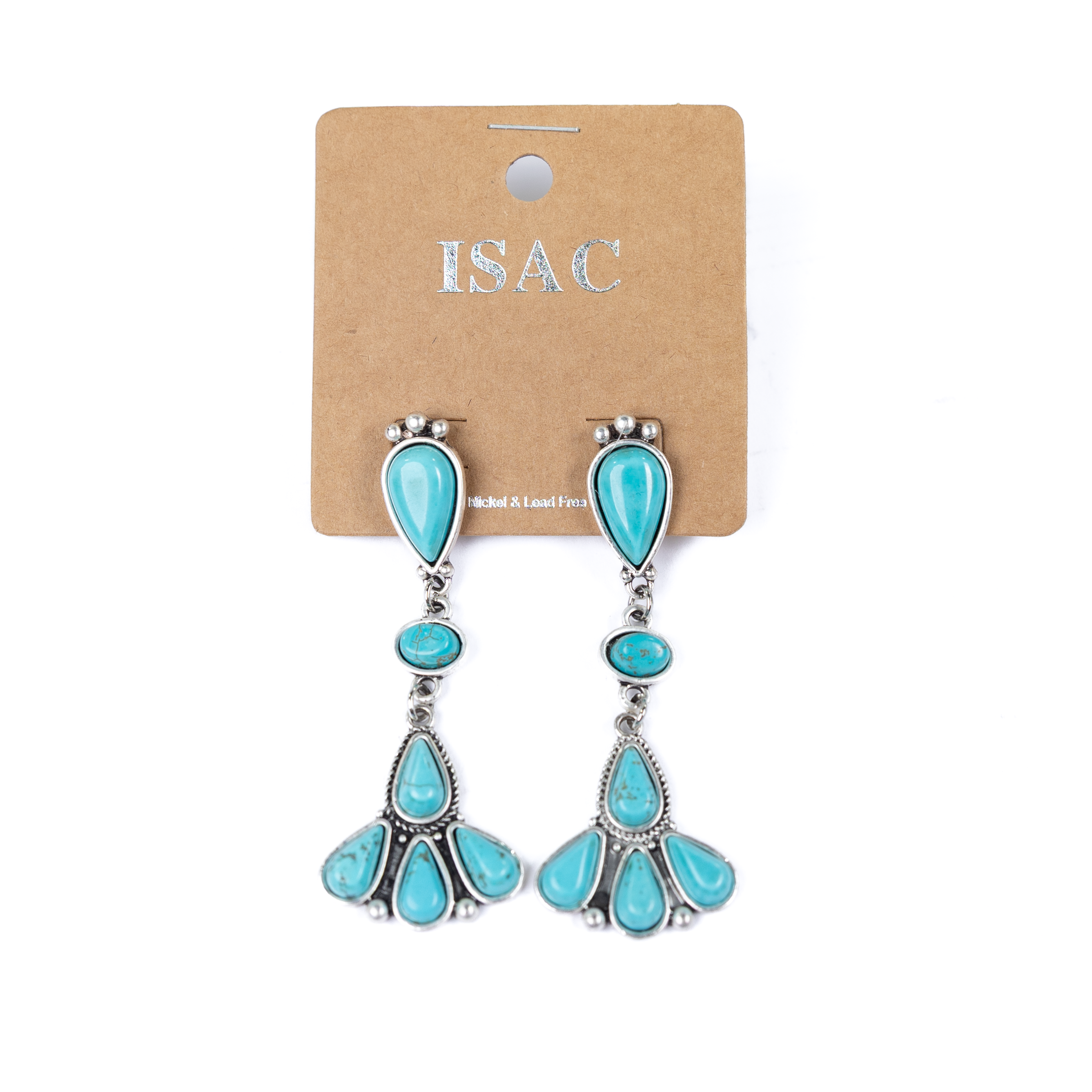 Women's Isac 3" Turquoise Dangle Earrings 723213