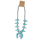 Women's Isac 24" Squash Blossom Turquoise Necklace 733451