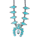 Women's Isac 24" Squash Blossom Turquoise Necklace 733451