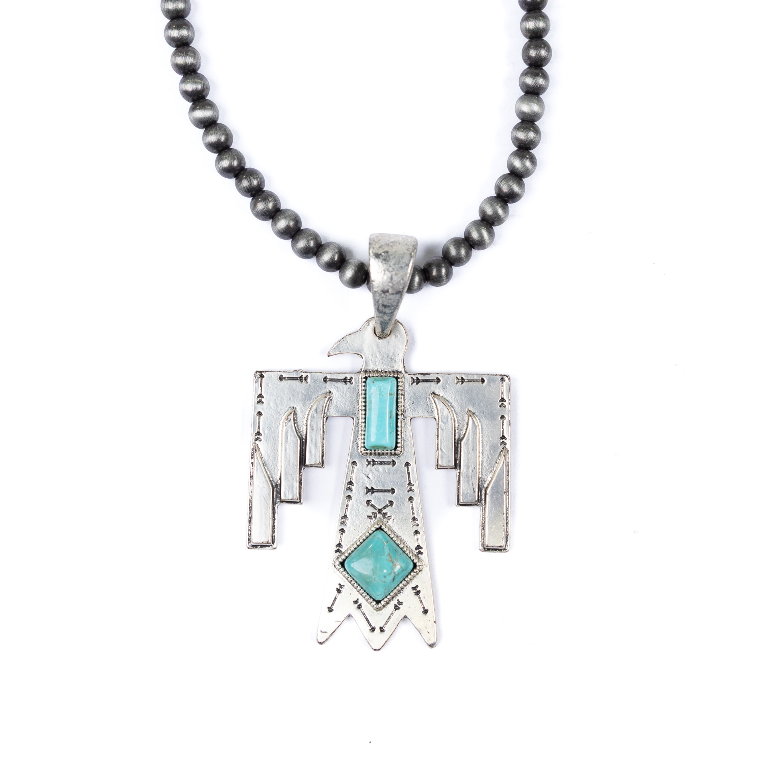 Women's Isac Navajo Pearl Necklace with Thunderbird 733574