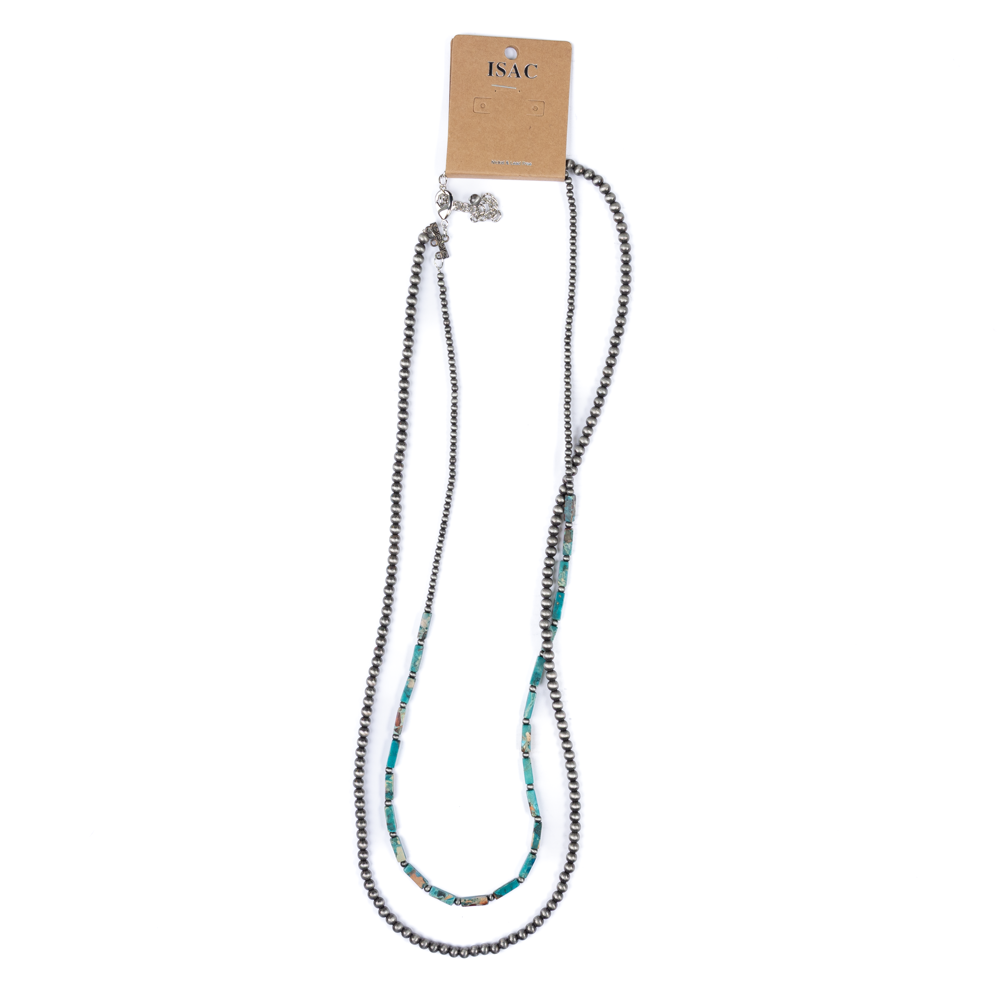 Women's Isac 4mm Navajo Pearl Turquoise Arrow Necklace 734499