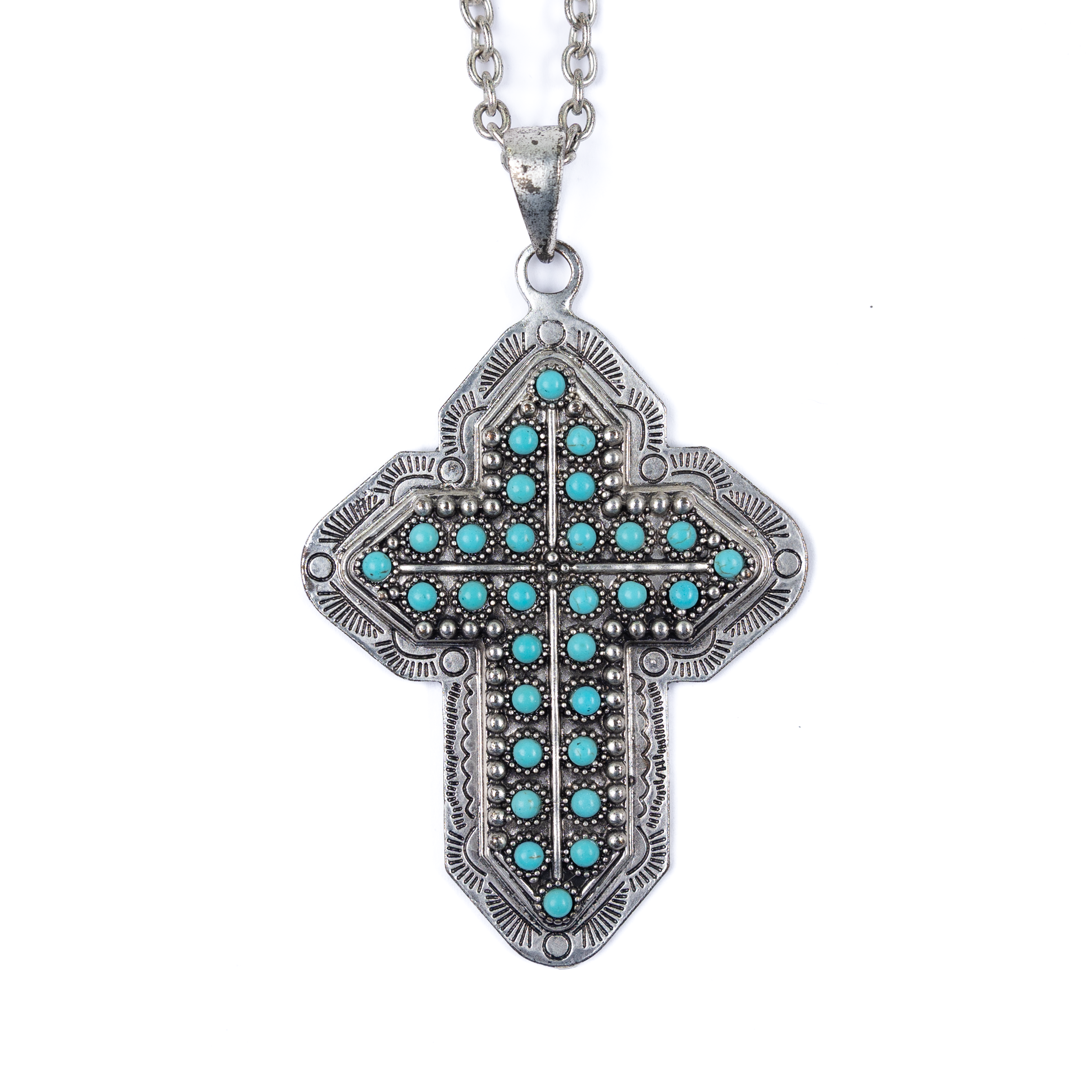Women's Isac Turquoise Cross Pendant Necklace 733849