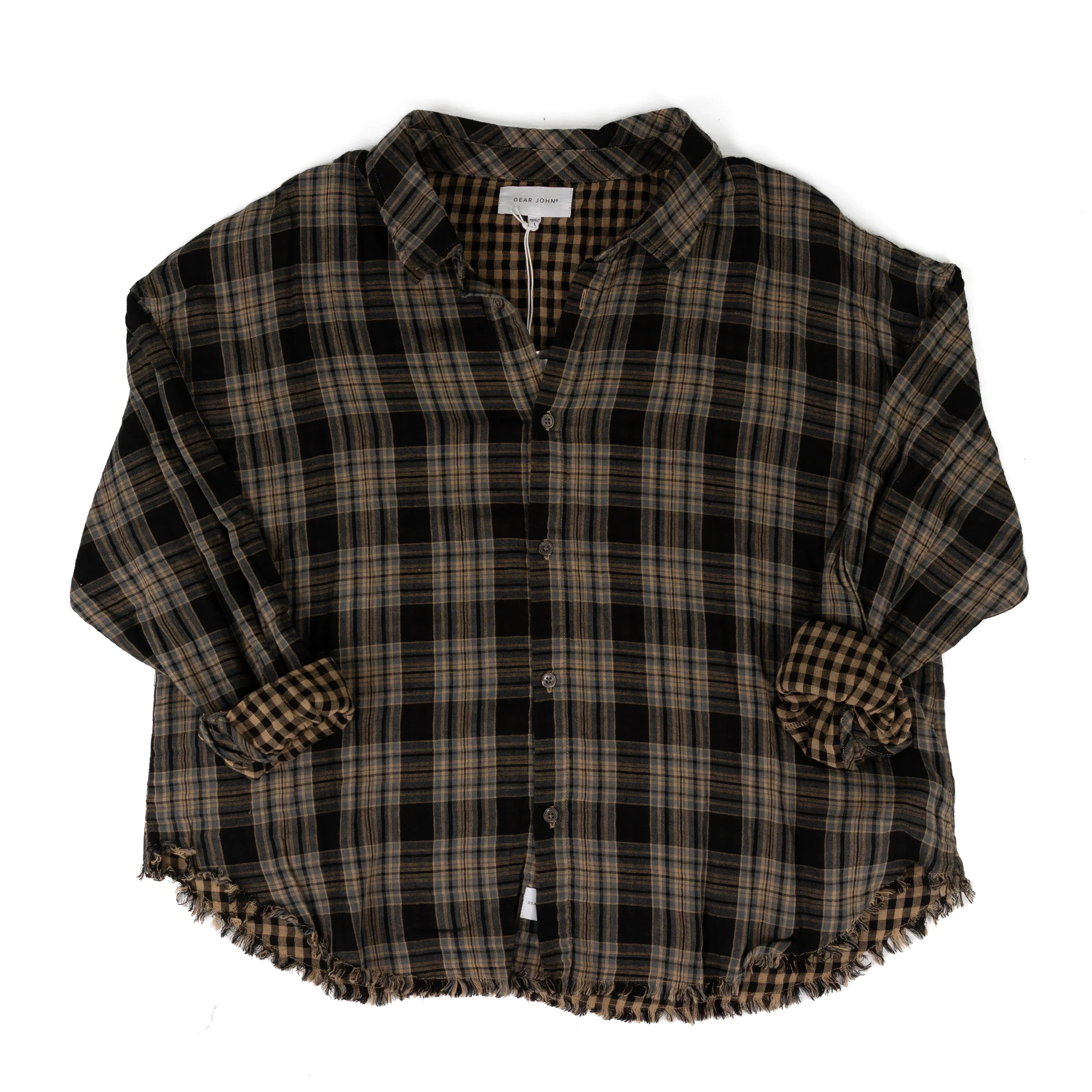 Dear John Women's Midnight Lecture Plaid Adrianna Button Up Top DSH1423MLP