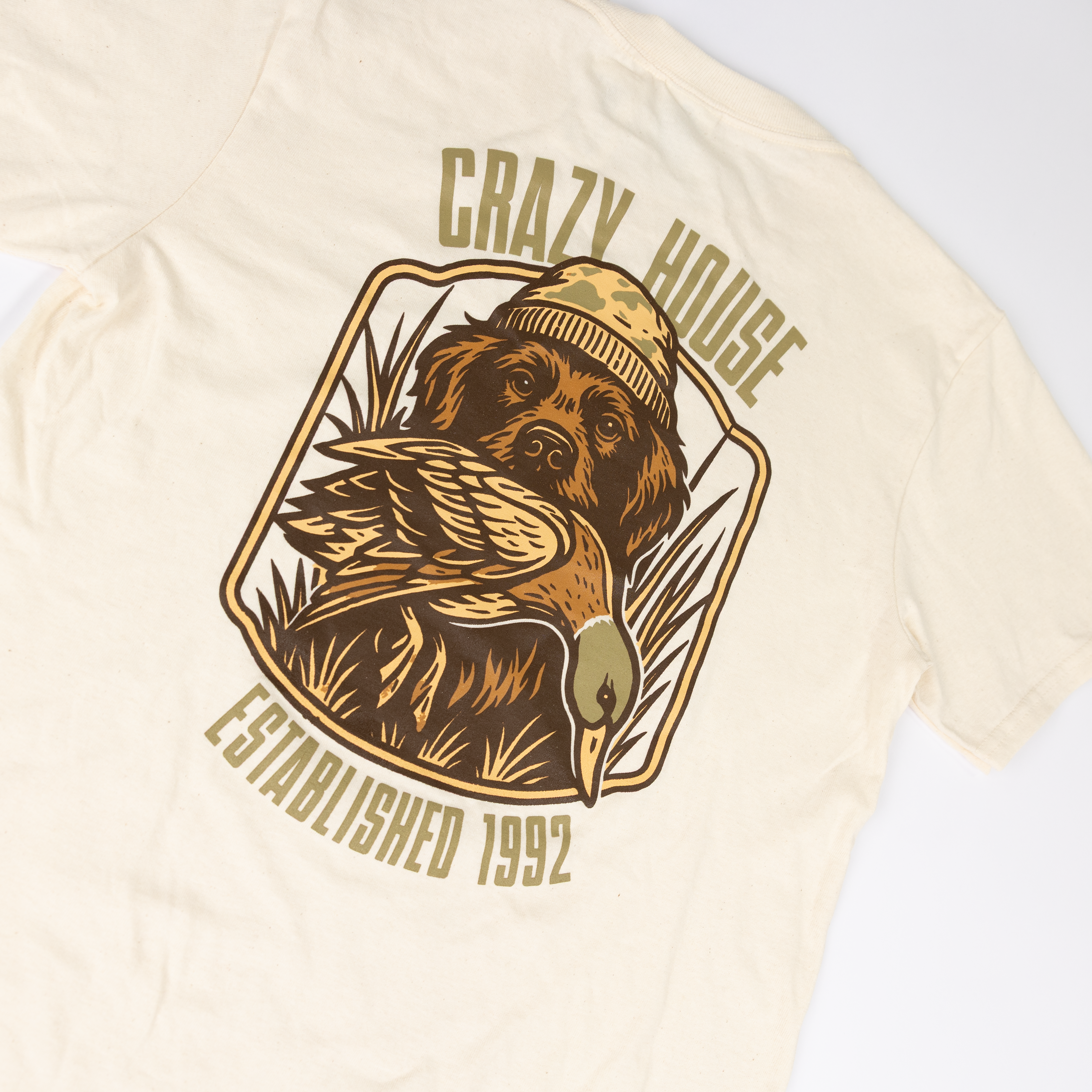 Youth Crazy House Natural Dog with Duck T-shirt