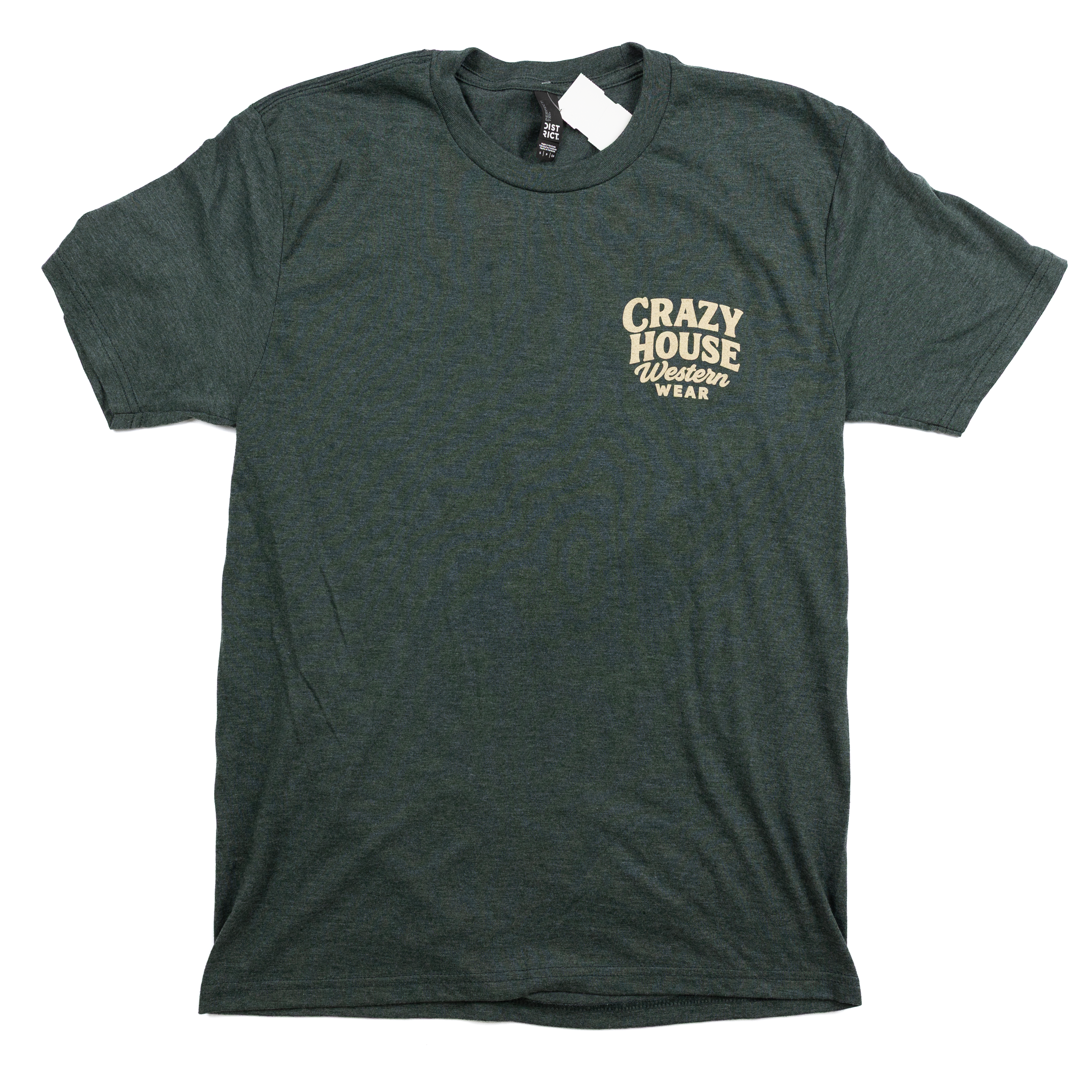 Crazy House Hunter Green and Cream Script Short Sleeve T-shirt