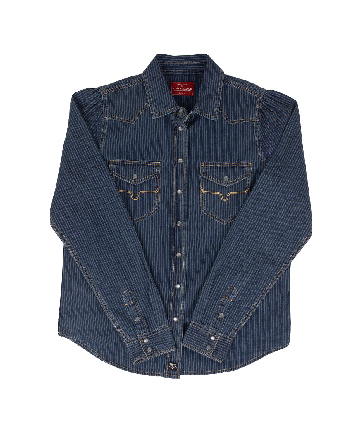 Kimes Ranch Women's Long Sleeve Indigo Striped Frankie Snap Shirt WTO0000092-BL021