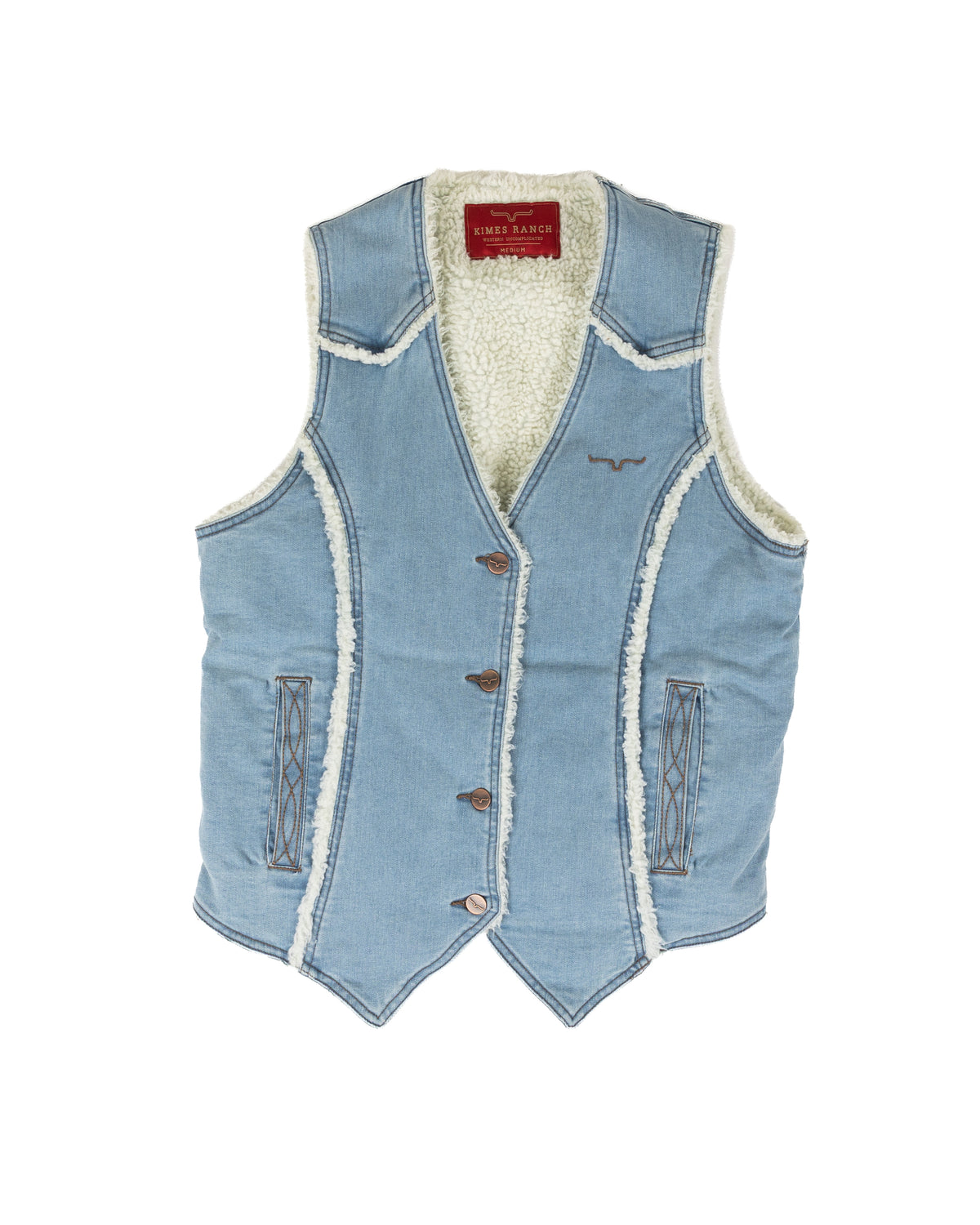 Kimes Ranch Women's Denim Sherpa Loni Vest WVE0000002-BL018