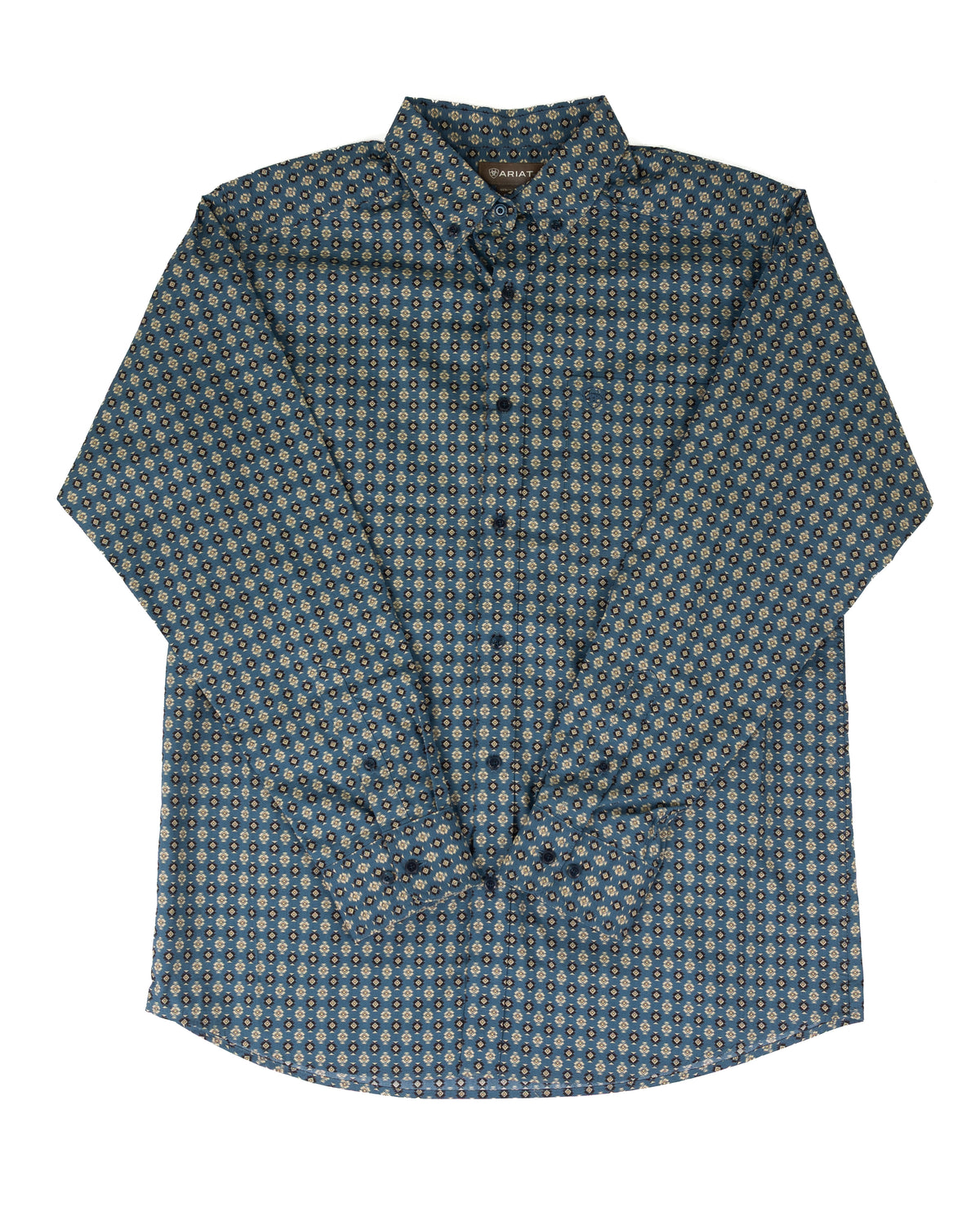 Ariat Men's Teal Geo Print Lex Classic Fit Shirt 10080652