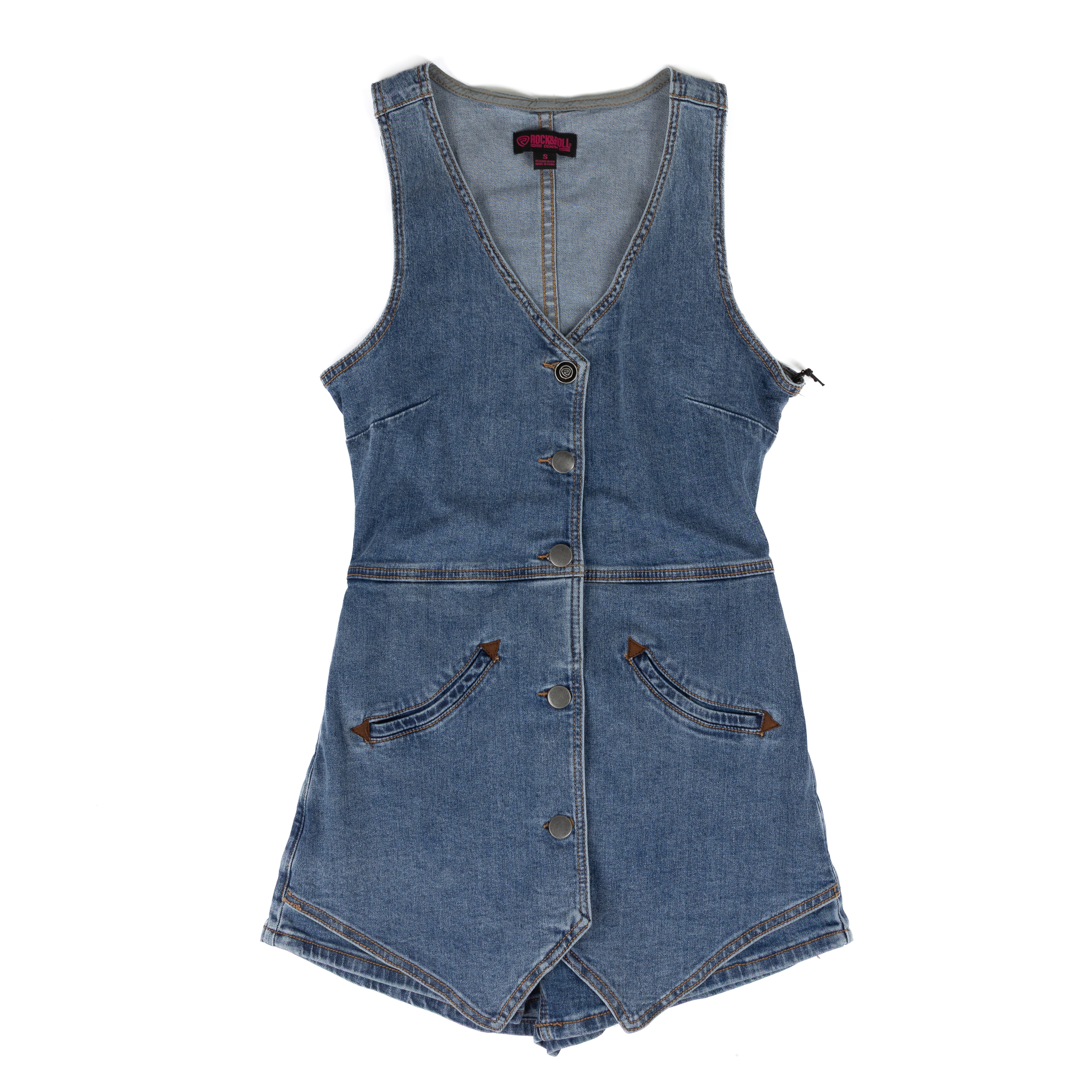 Women's Rock and Roll Sleeveless Vest Romper BWR2D09106 – Crazy