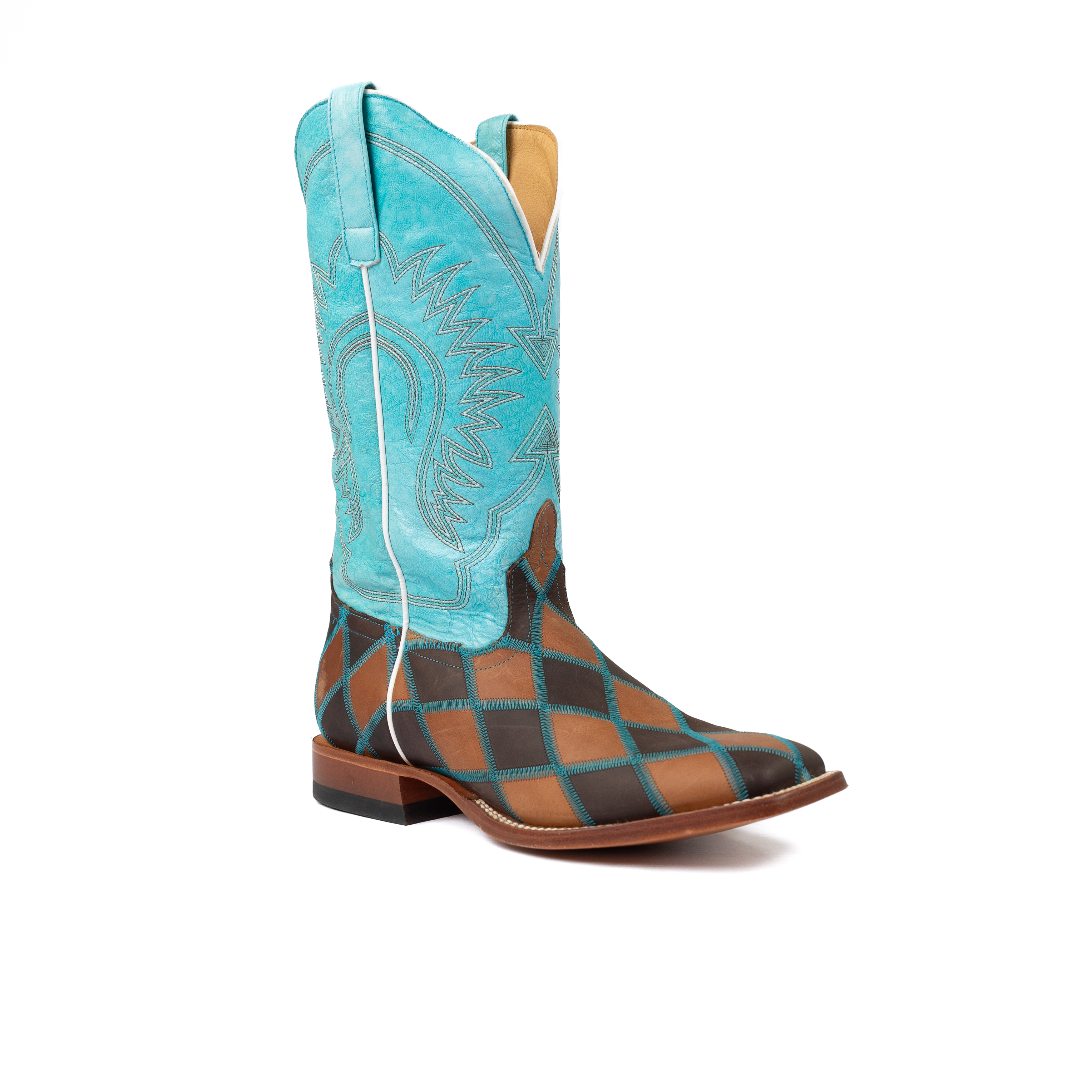 Men's Horse Power Insane in the Membrane Tan/Blue Square Toe Boots