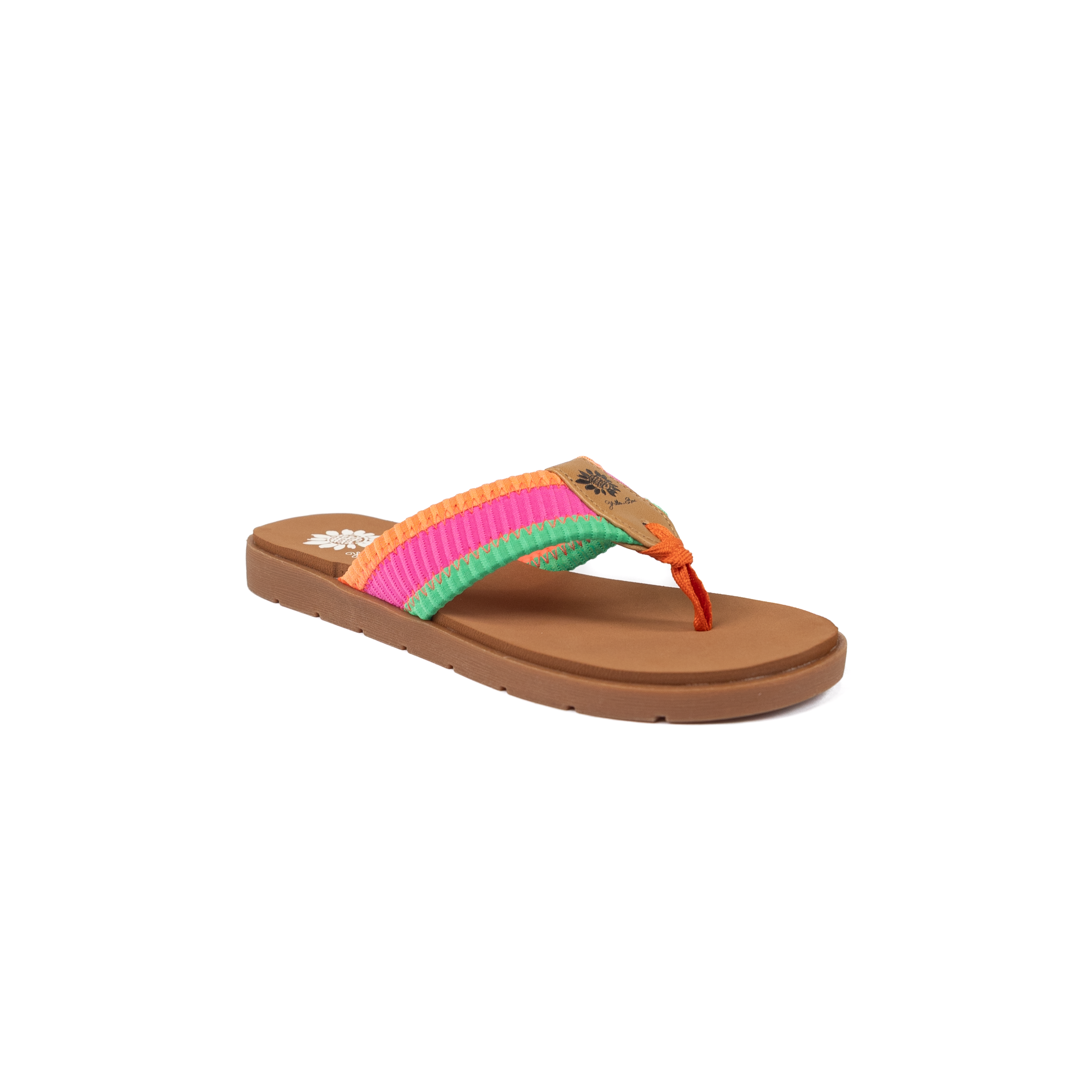 Women's Yellow Box Pink Multi Fahad Flip Flops 65790-FAHAD