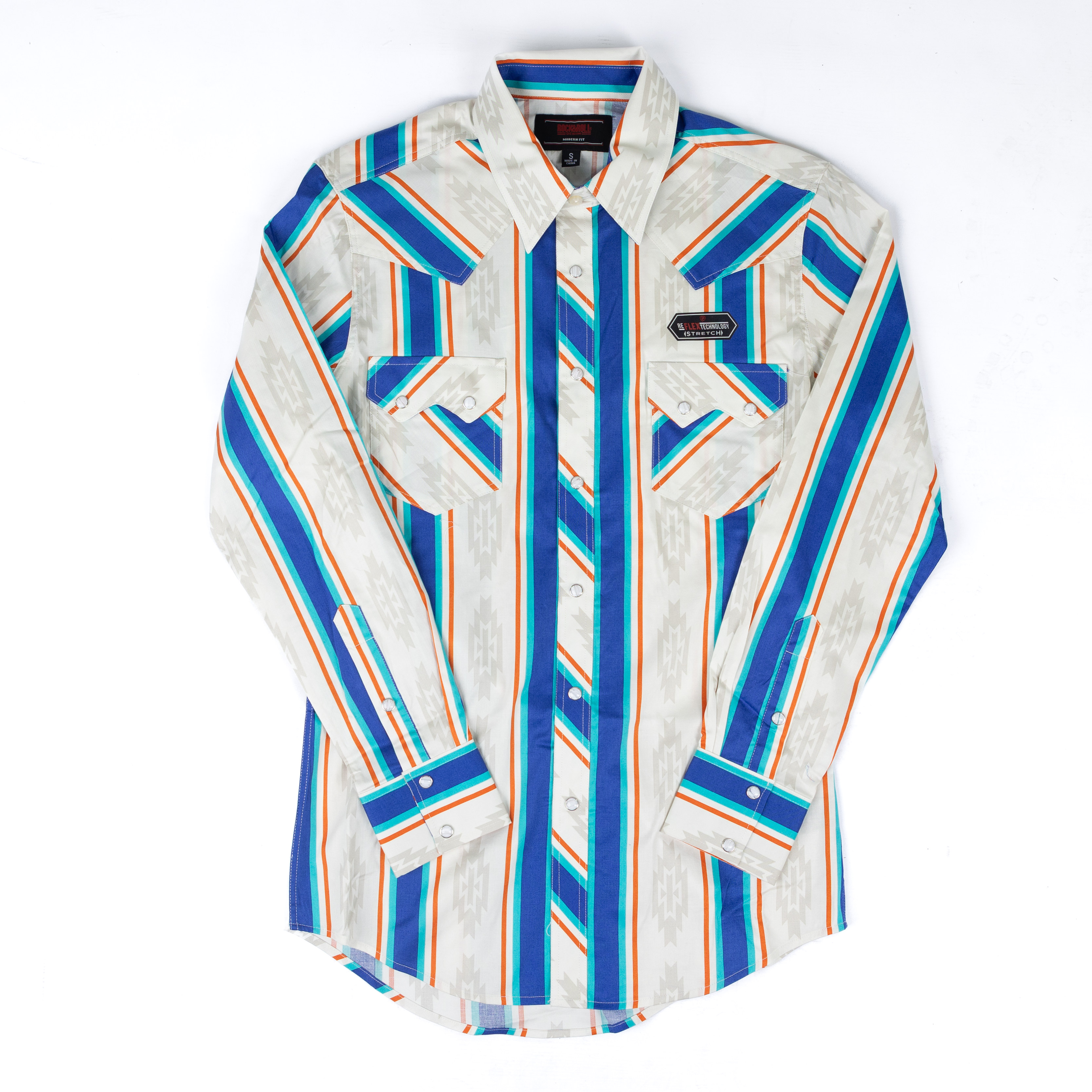 Men's Rock and Roll Long Sleeve Striped Brush Popper BMN2S08657