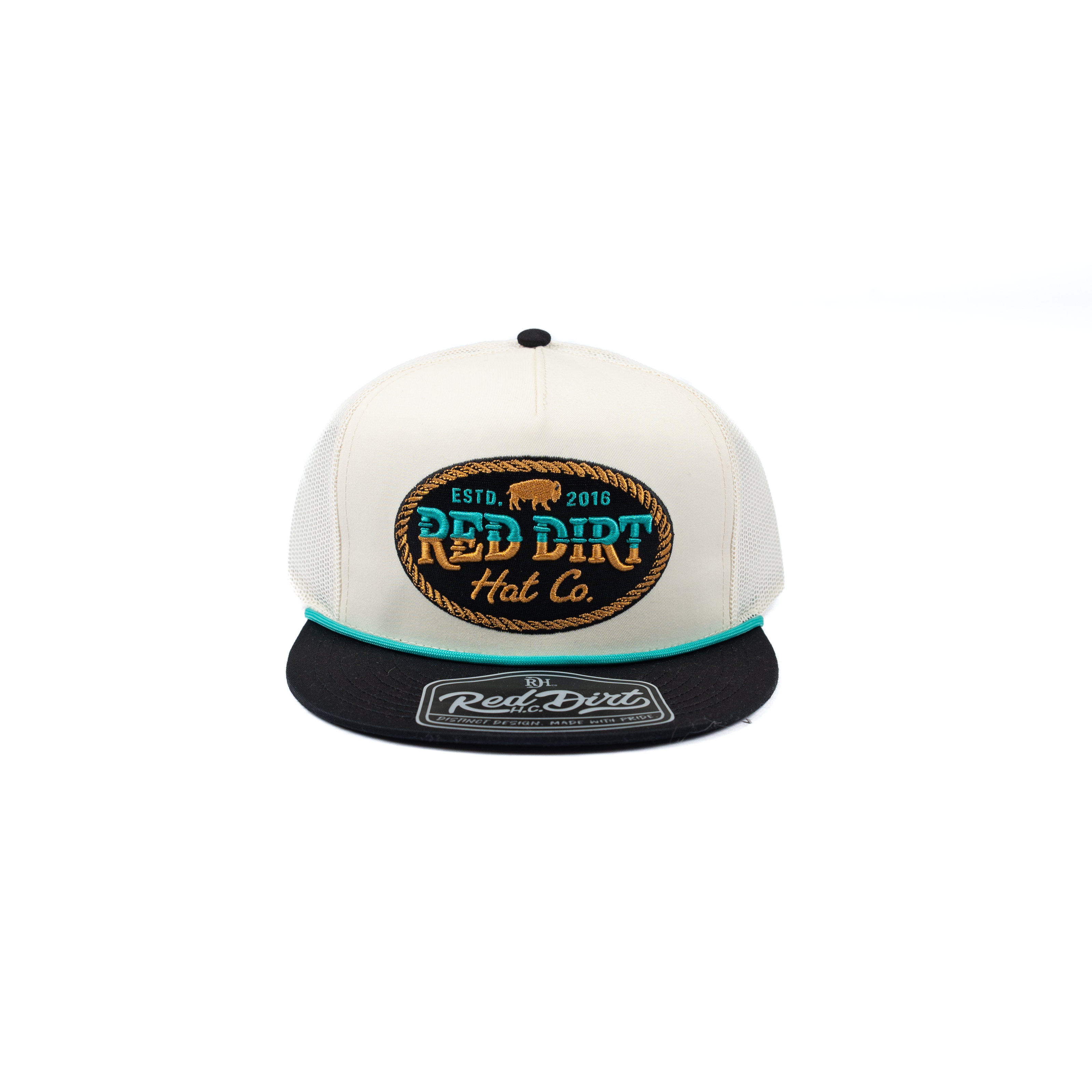 Men's Red Dirt Hat Co Buffalo Buckle Stone and Black Mesh Cap RDHC