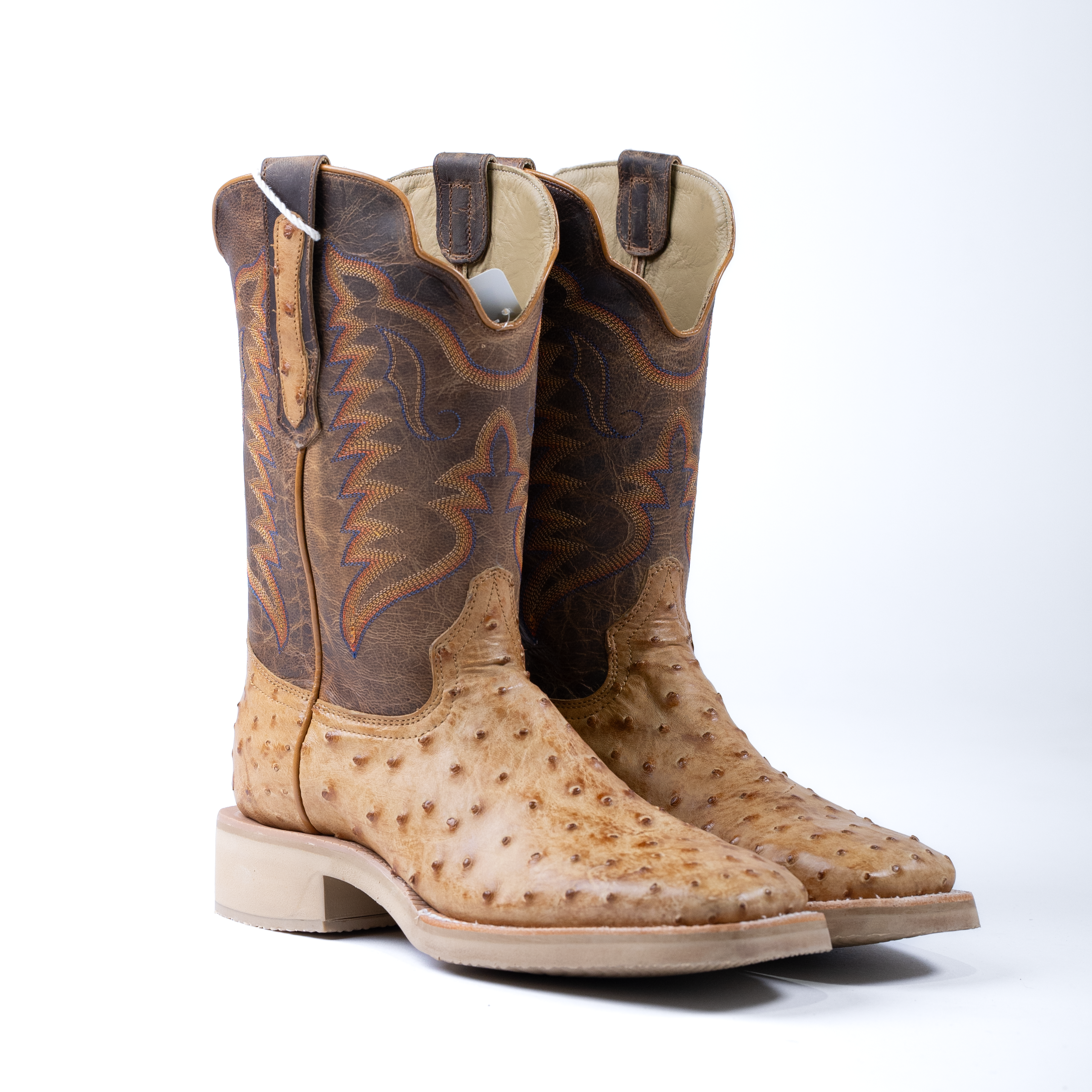 Men's R. Watson Antique Saddle Full Quill Ostrich Boots RW4540-2 - Crazy House Western Wear