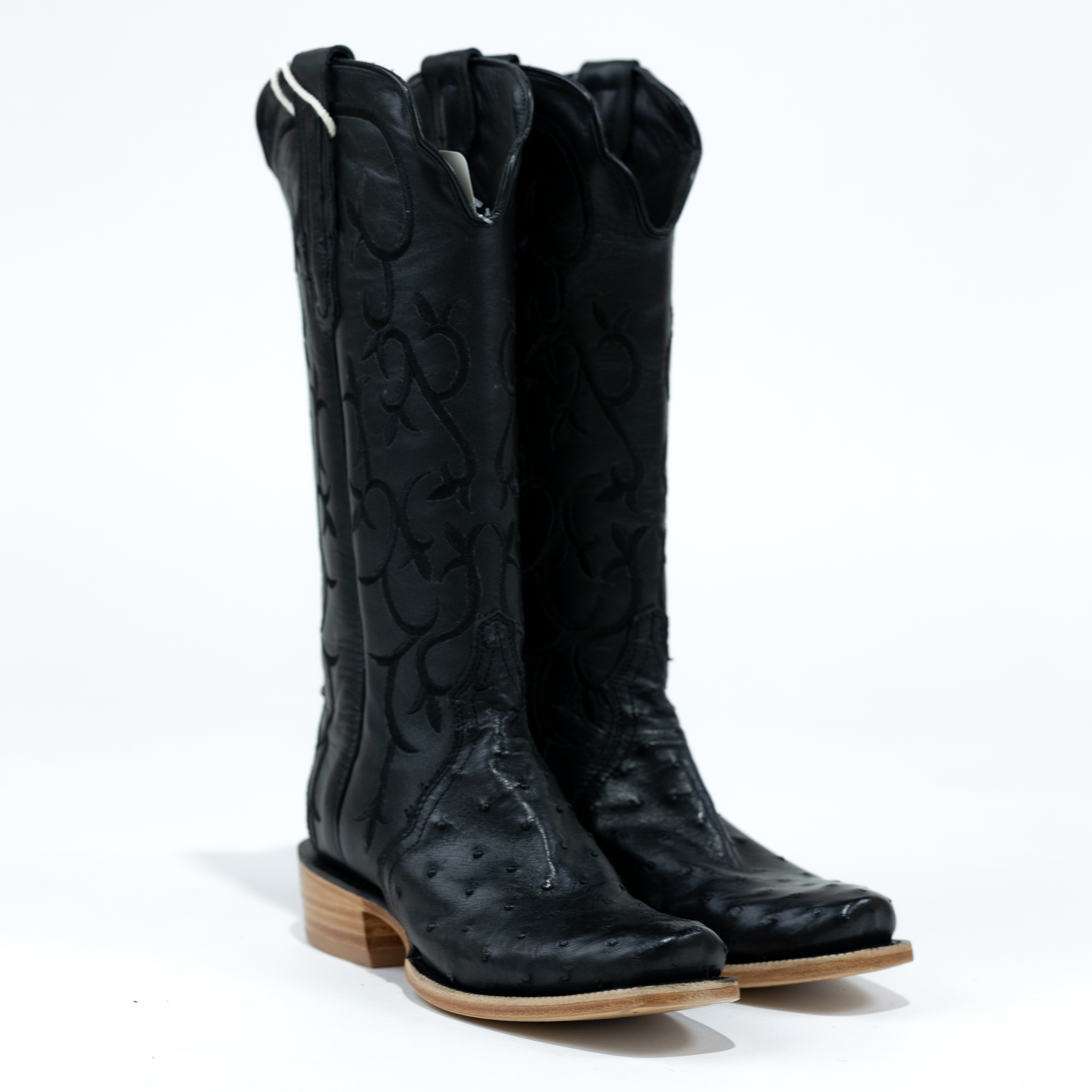 Women's R. Watson Black Full Quill Ostrich Boots RWL4312-1 - Crazy House Western Wear