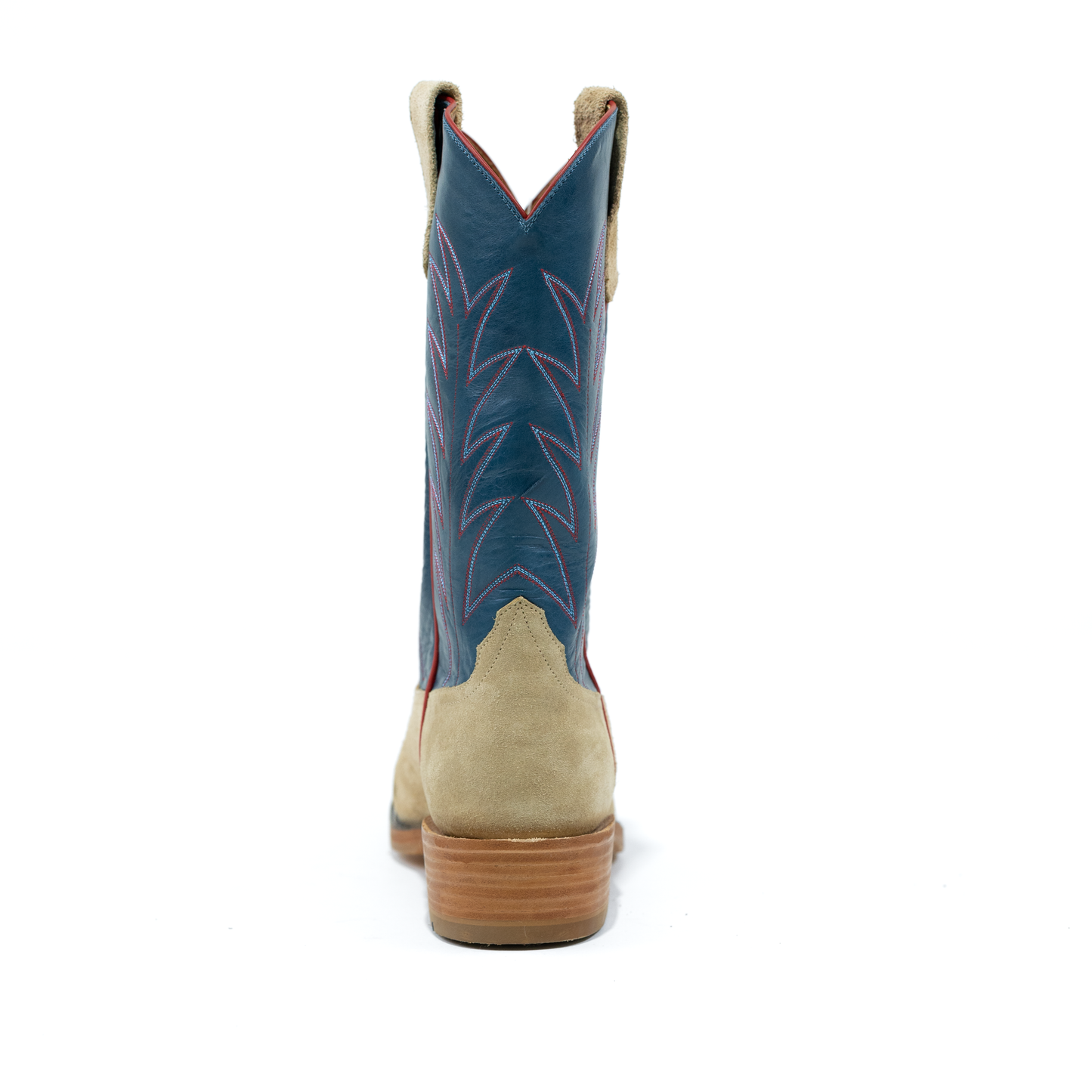Rios Tan Reverse Crazy Horse with 13" Navy Calf Tops R9028 - Crazy House Western Wear