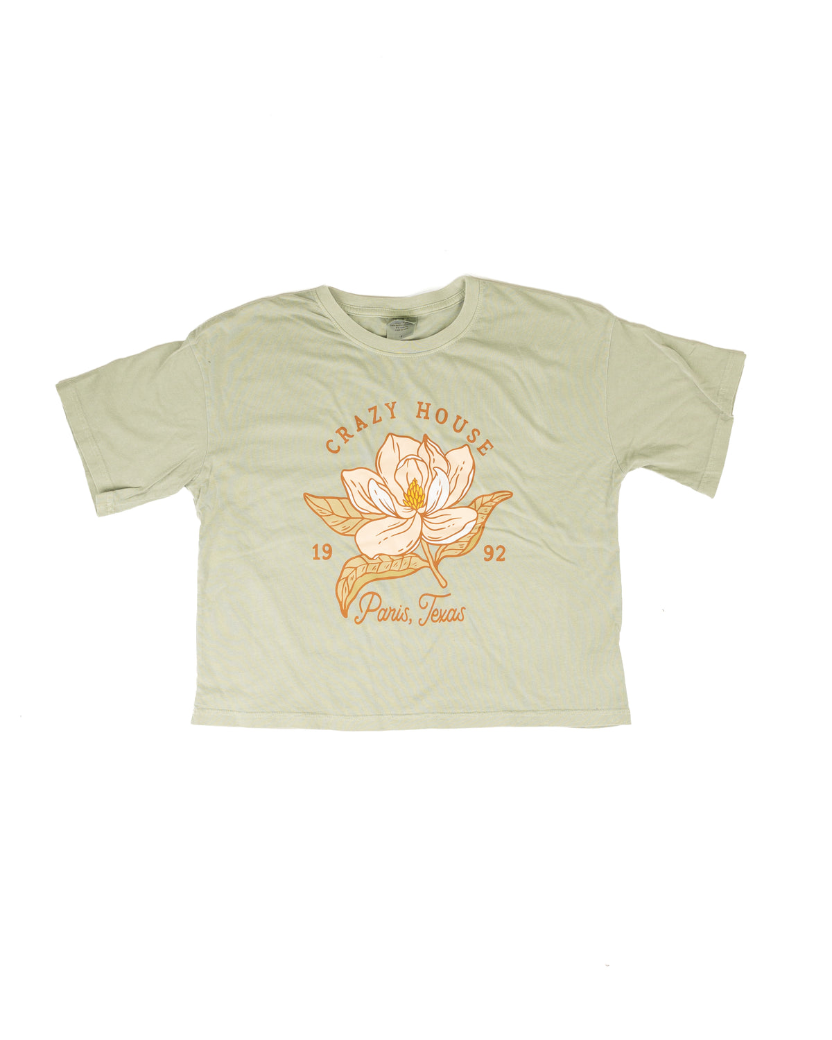 Crazy House Womens Sage Green Flower T-shirt